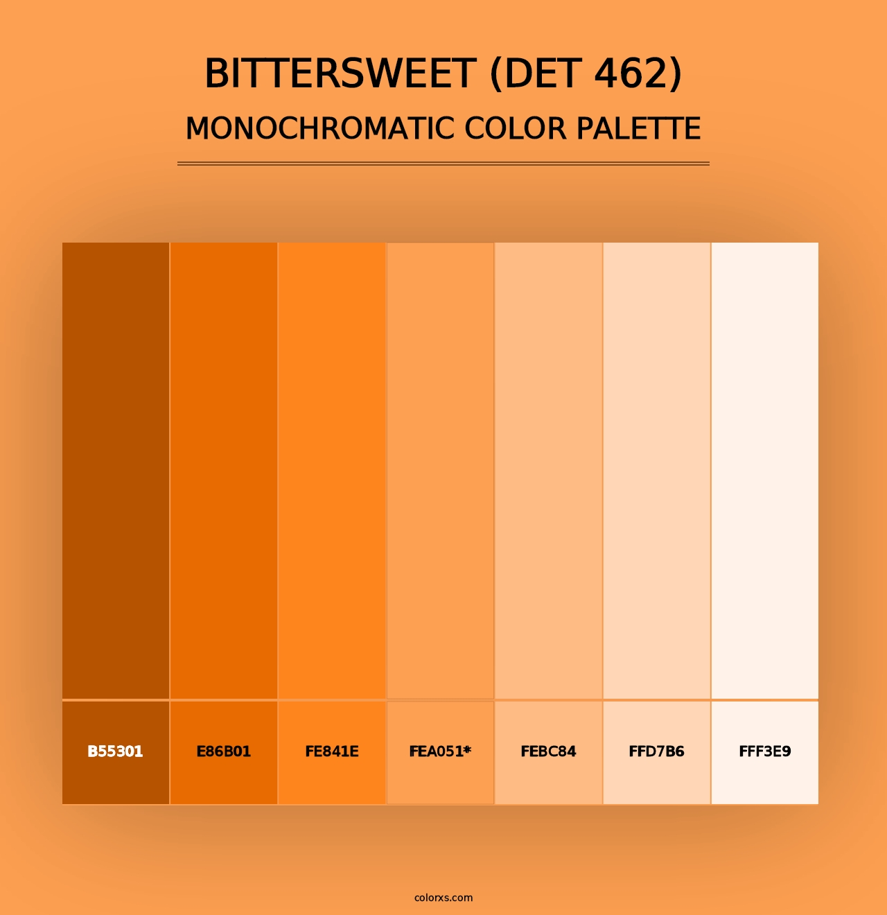 Bittersweet (DET 462) - Monochromatic Color Palette