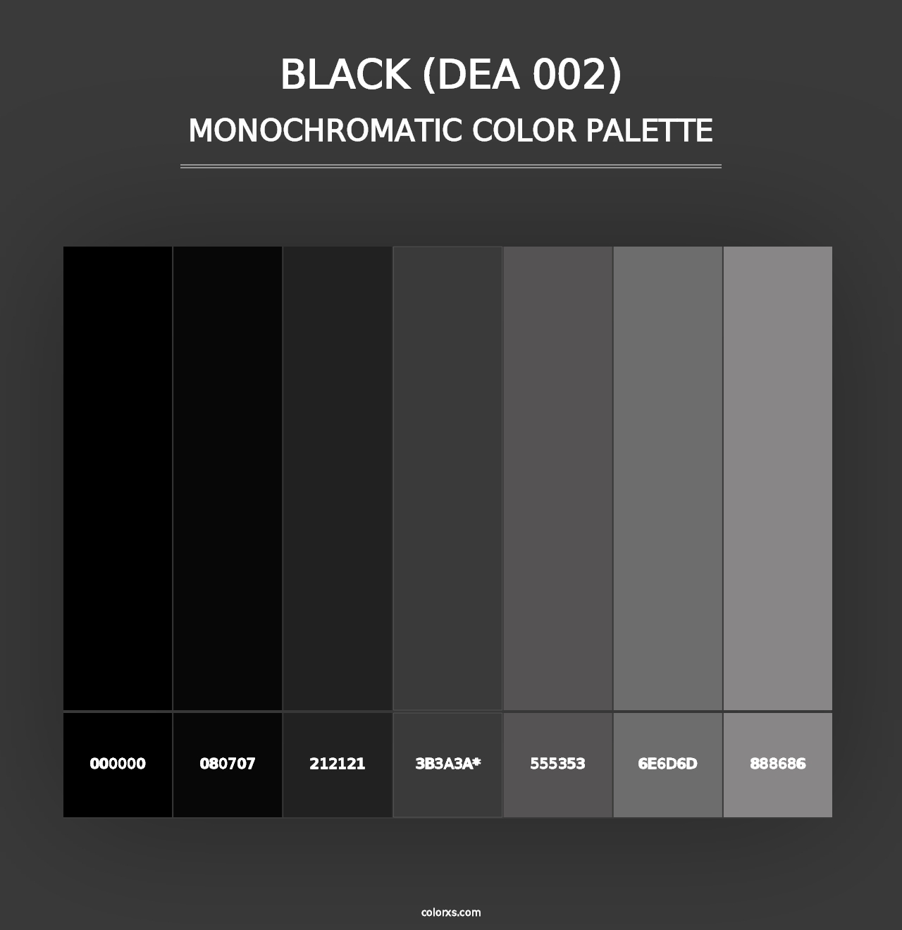 Black (DEA 002) - Monochromatic Color Palette