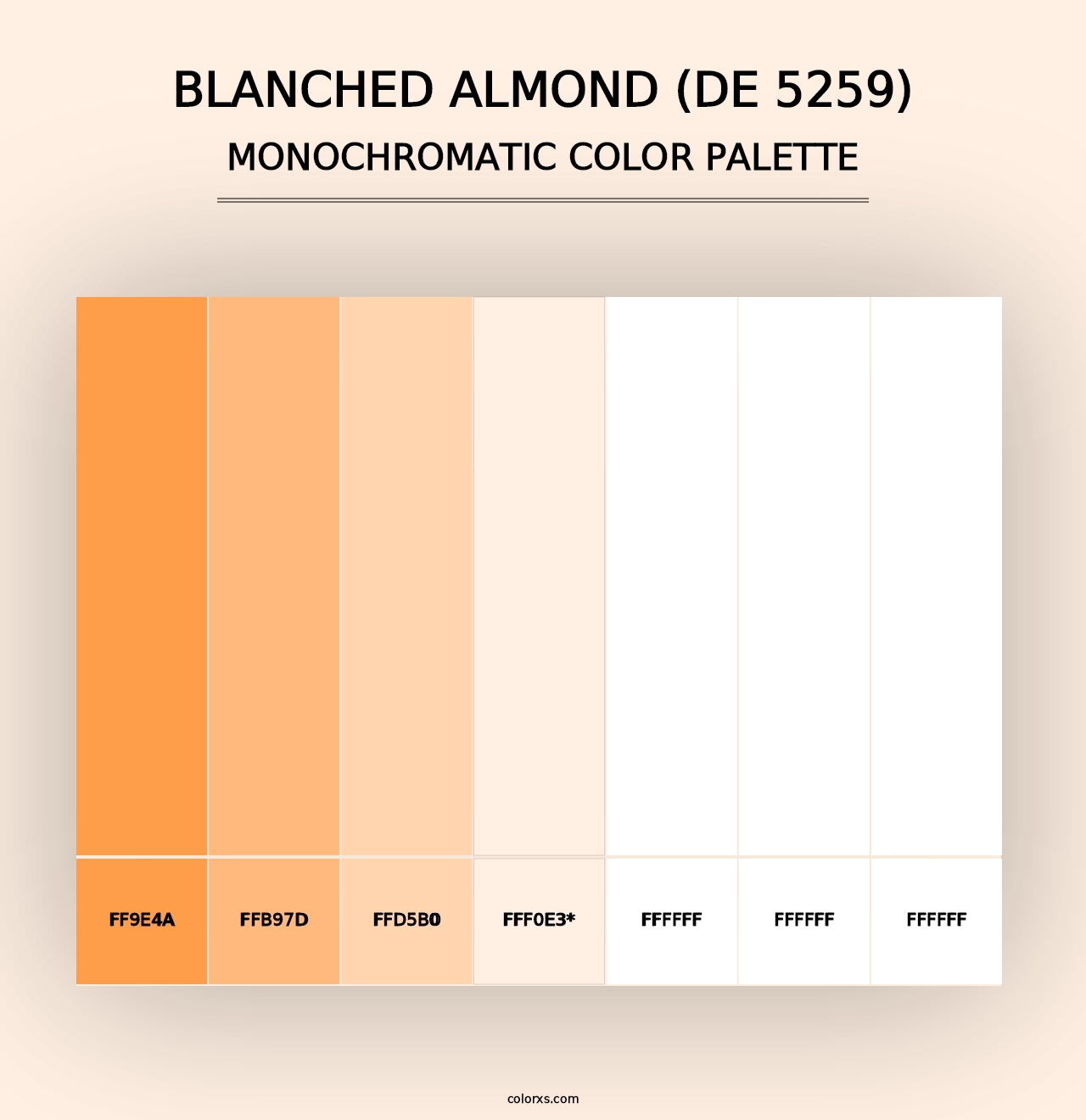 Blanched Almond (DE 5259) - Monochromatic Color Palette