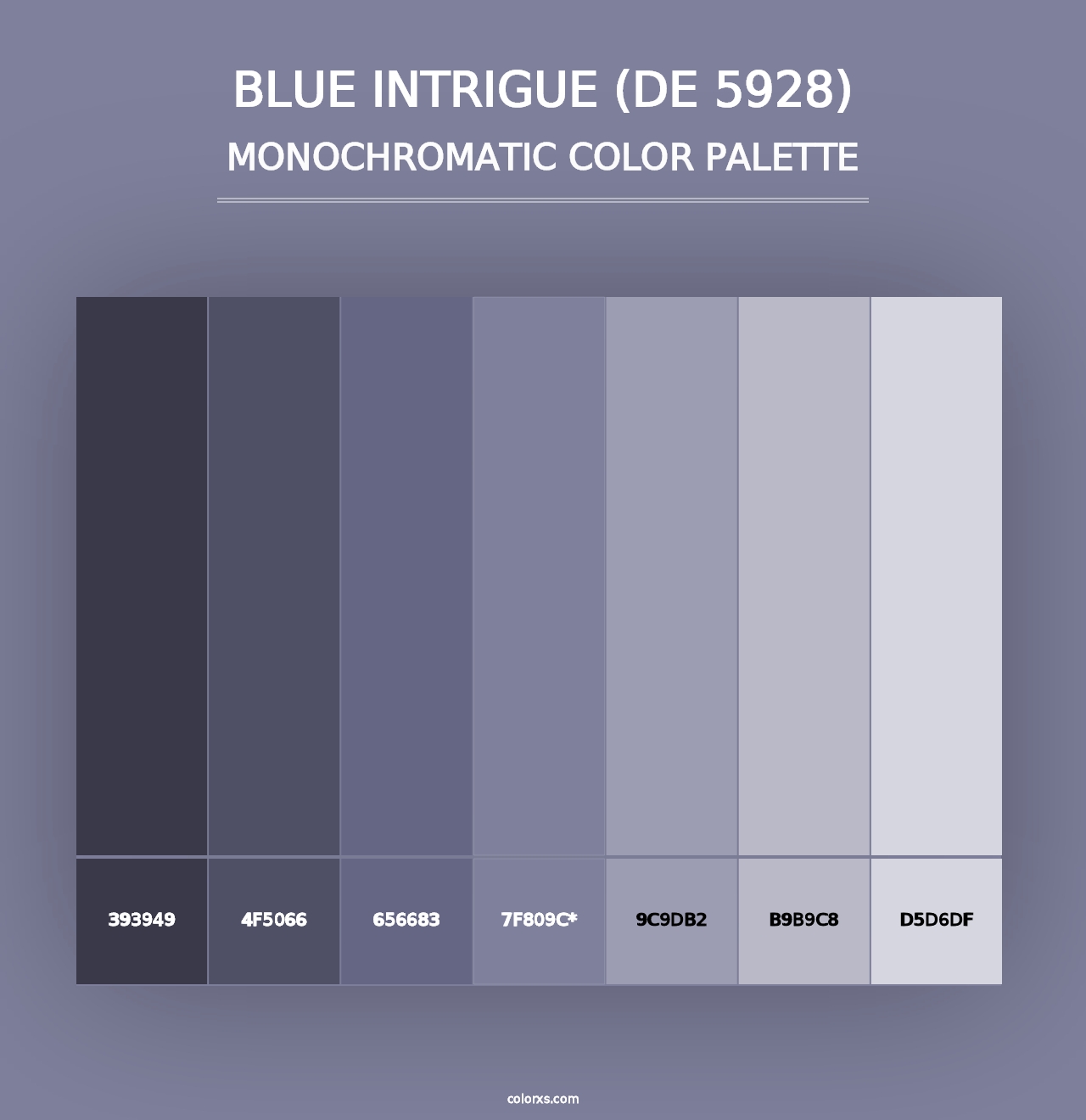 Blue Intrigue (DE 5928) - Monochromatic Color Palette