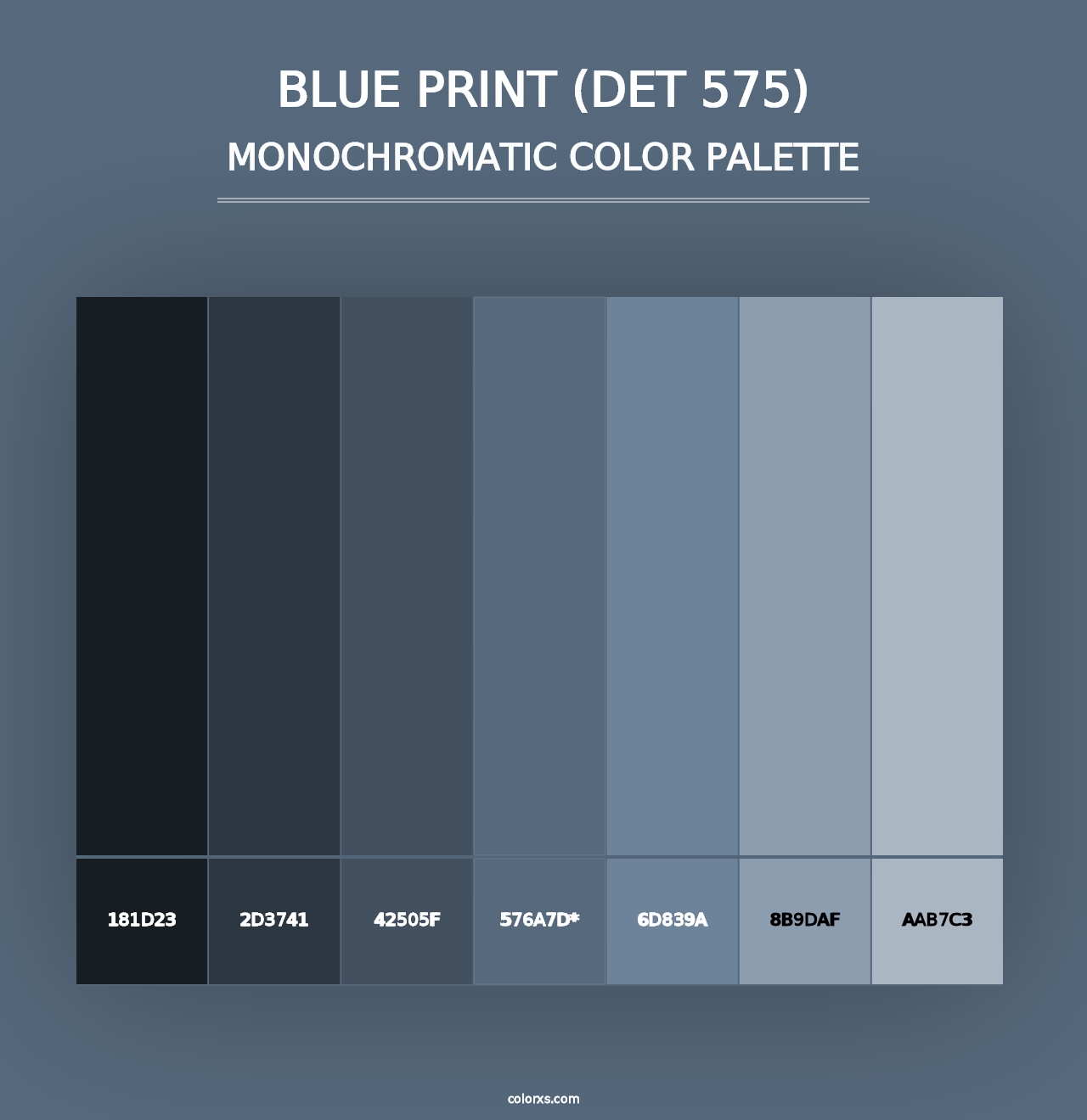 Blue Print (DET 575) - Monochromatic Color Palette