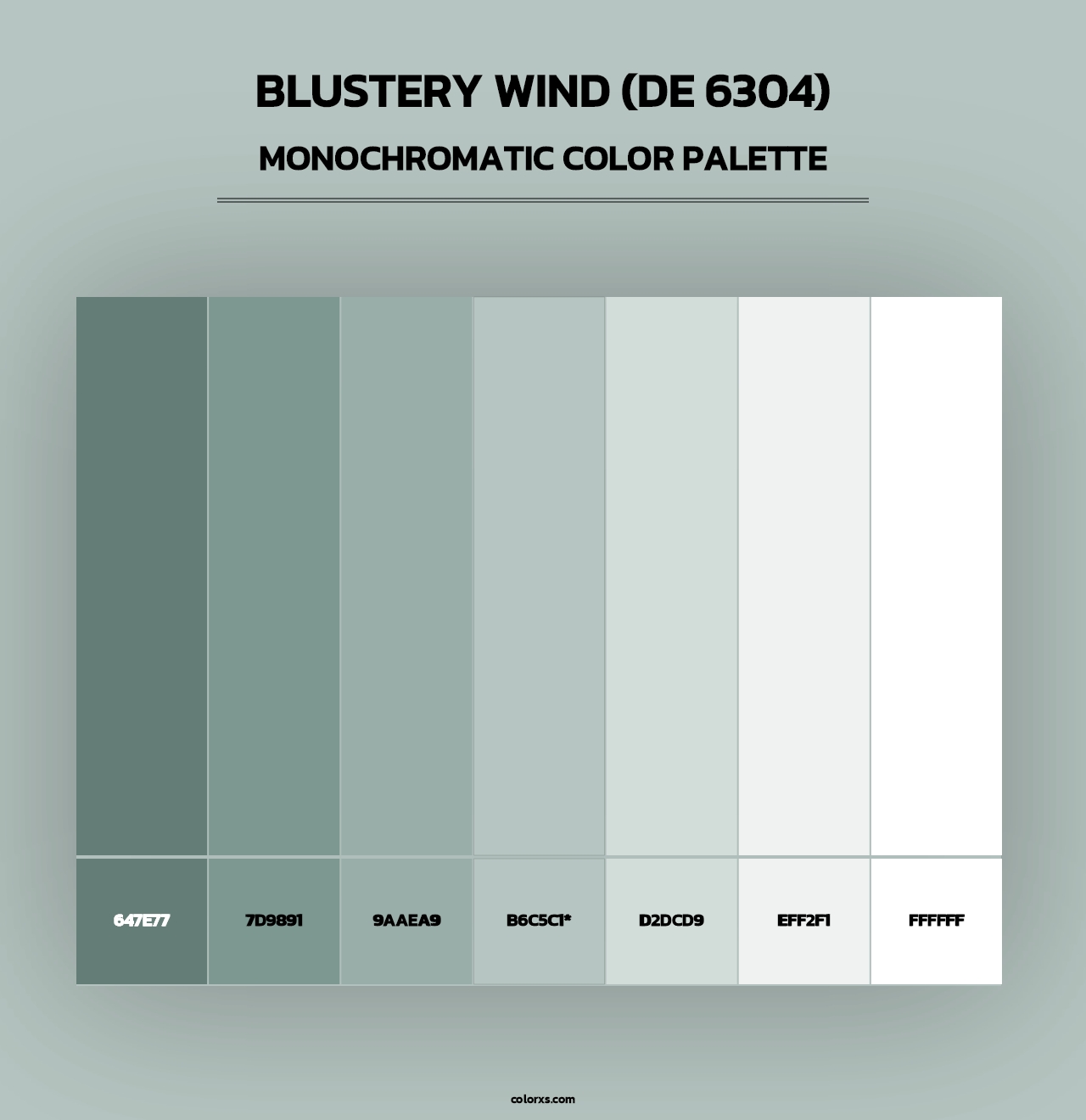 Blustery Wind (DE 6304) - Monochromatic Color Palette