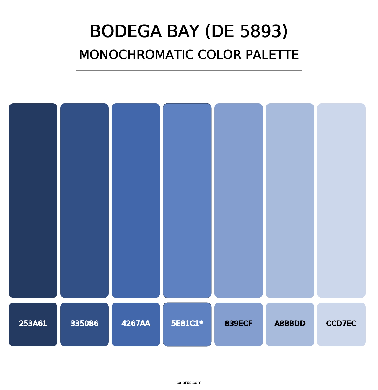 Bodega Bay (DE 5893) - Monochromatic Color Palette