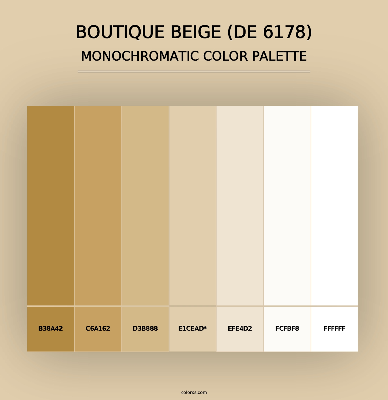 Boutique Beige (DE 6178) - Monochromatic Color Palette