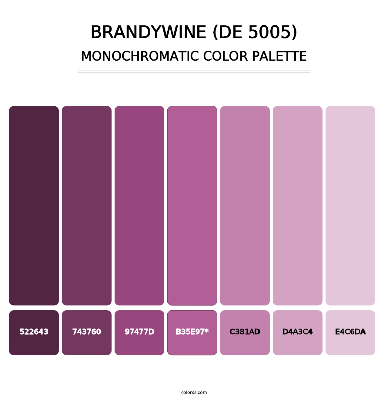 Brandywine (DE 5005) - Monochromatic Color Palette