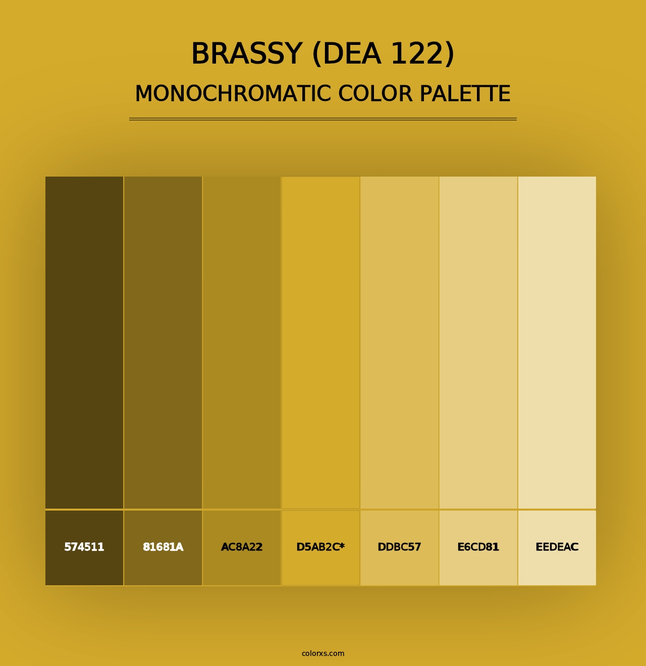 Brassy (DEA 122) - Monochromatic Color Palette