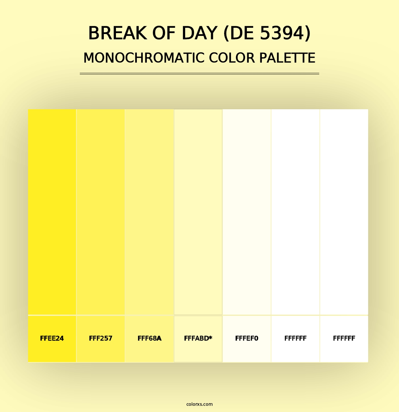 Break of Day (DE 5394) - Monochromatic Color Palette