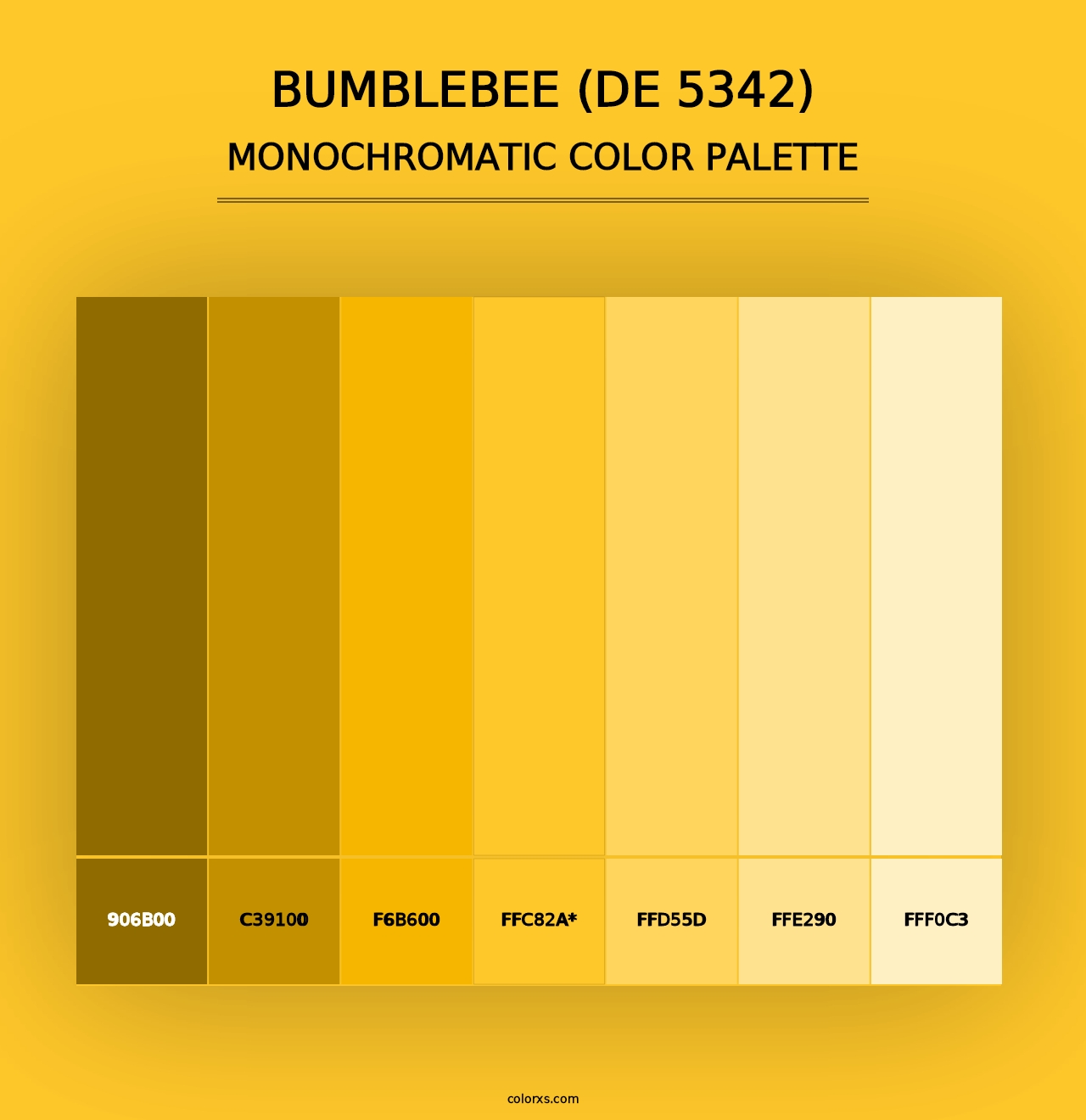 Bumblebee (DE 5342) - Monochromatic Color Palette