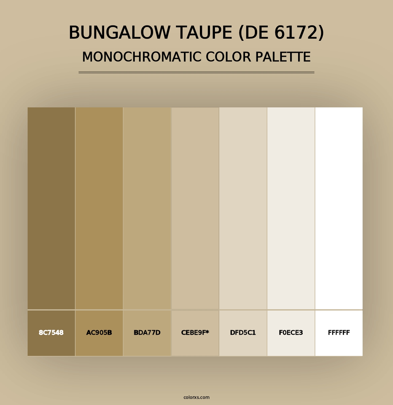 Bungalow Taupe (DE 6172) - Monochromatic Color Palette