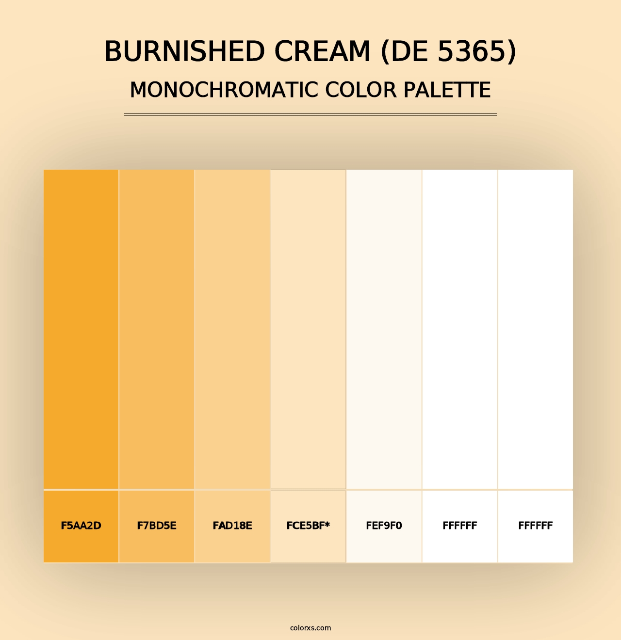 Burnished Cream (DE 5365) - Monochromatic Color Palette