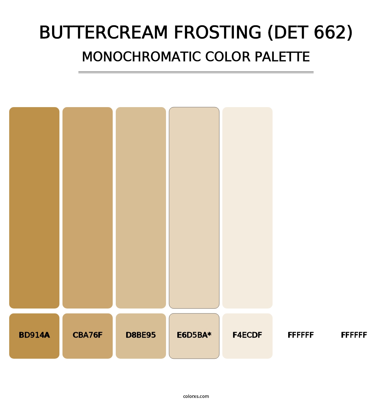 Buttercream Frosting (DET 662) - Monochromatic Color Palette