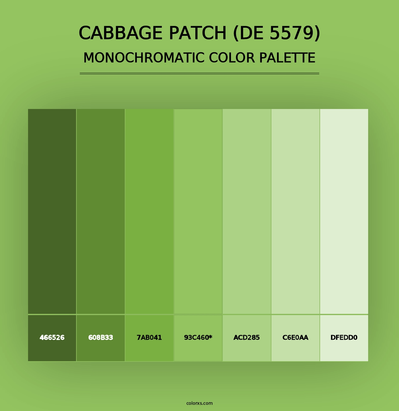 Cabbage Patch (DE 5579) - Monochromatic Color Palette