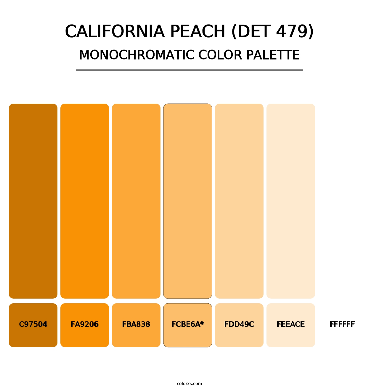 California Peach (DET 479) - Monochromatic Color Palette