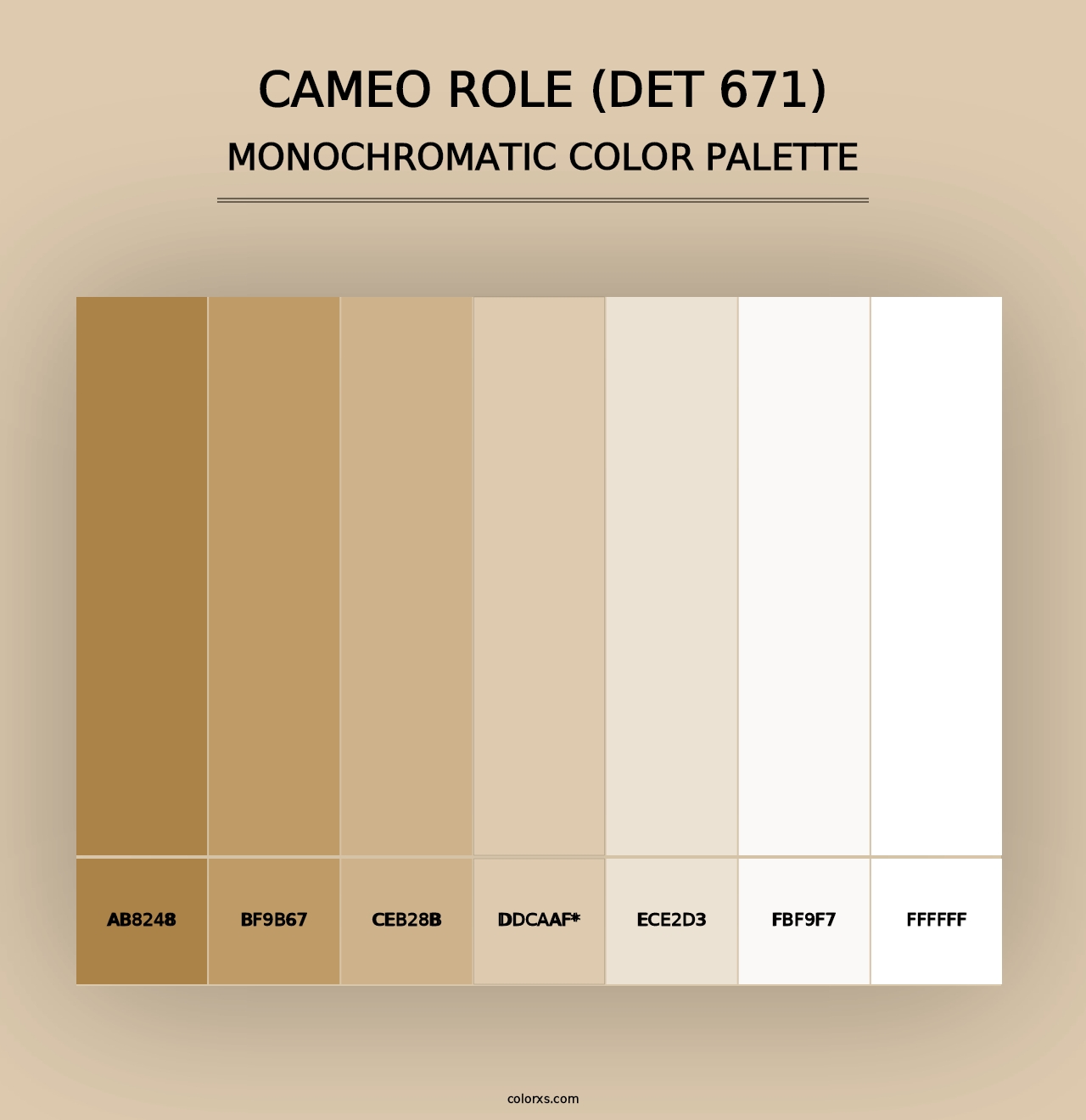 Cameo Role (DET 671) - Monochromatic Color Palette