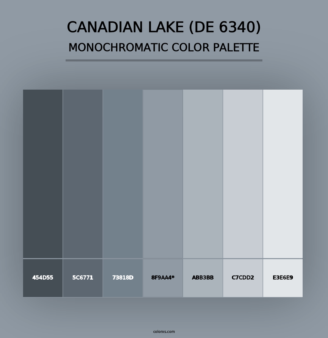 Canadian Lake (DE 6340) - Monochromatic Color Palette