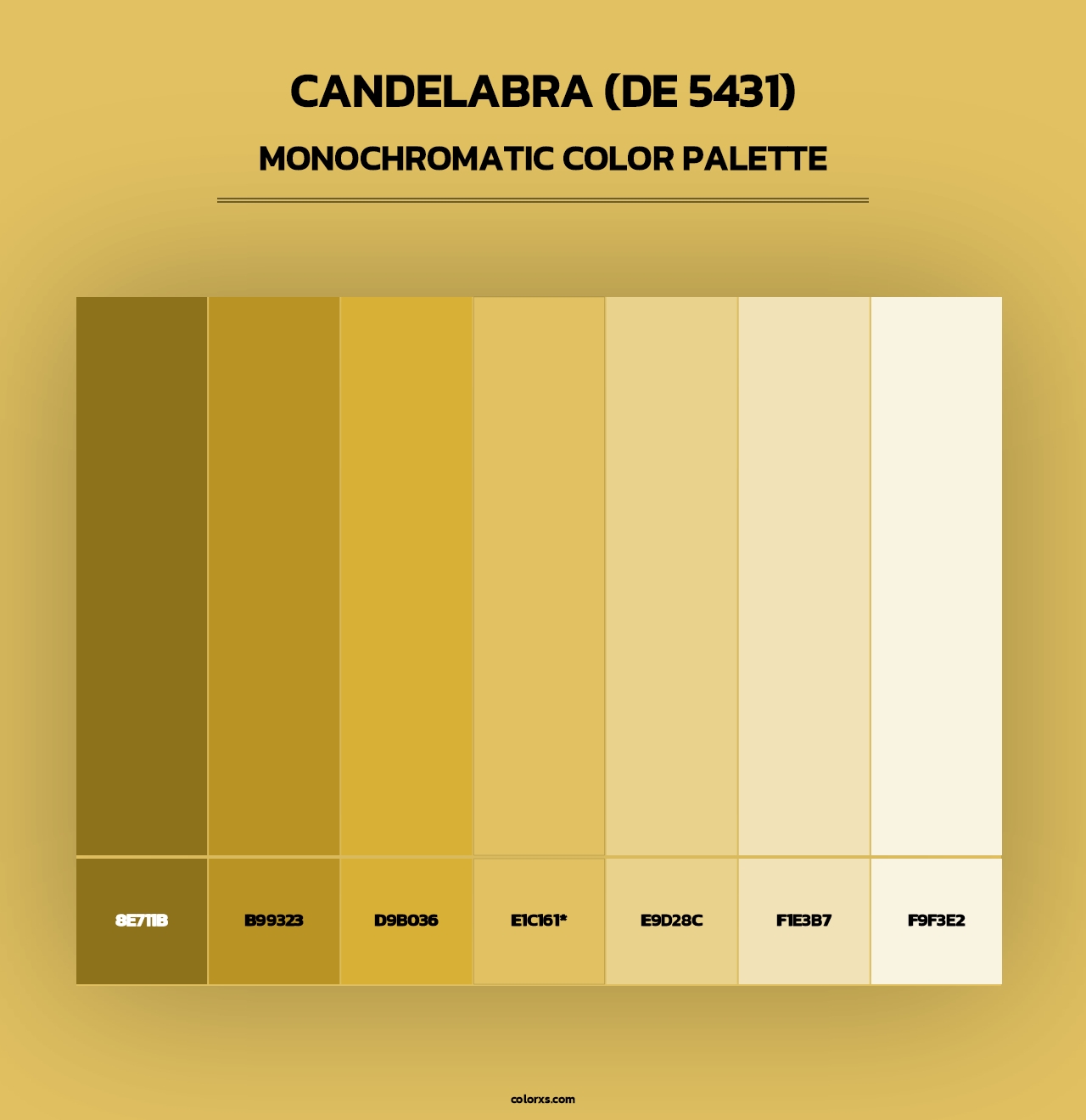 Candelabra (DE 5431) - Monochromatic Color Palette