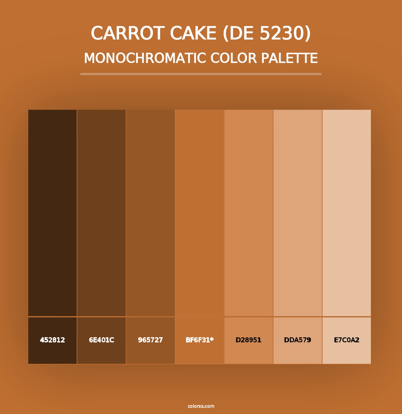 Carrot Cake (DE 5230) - Monochromatic Color Palette