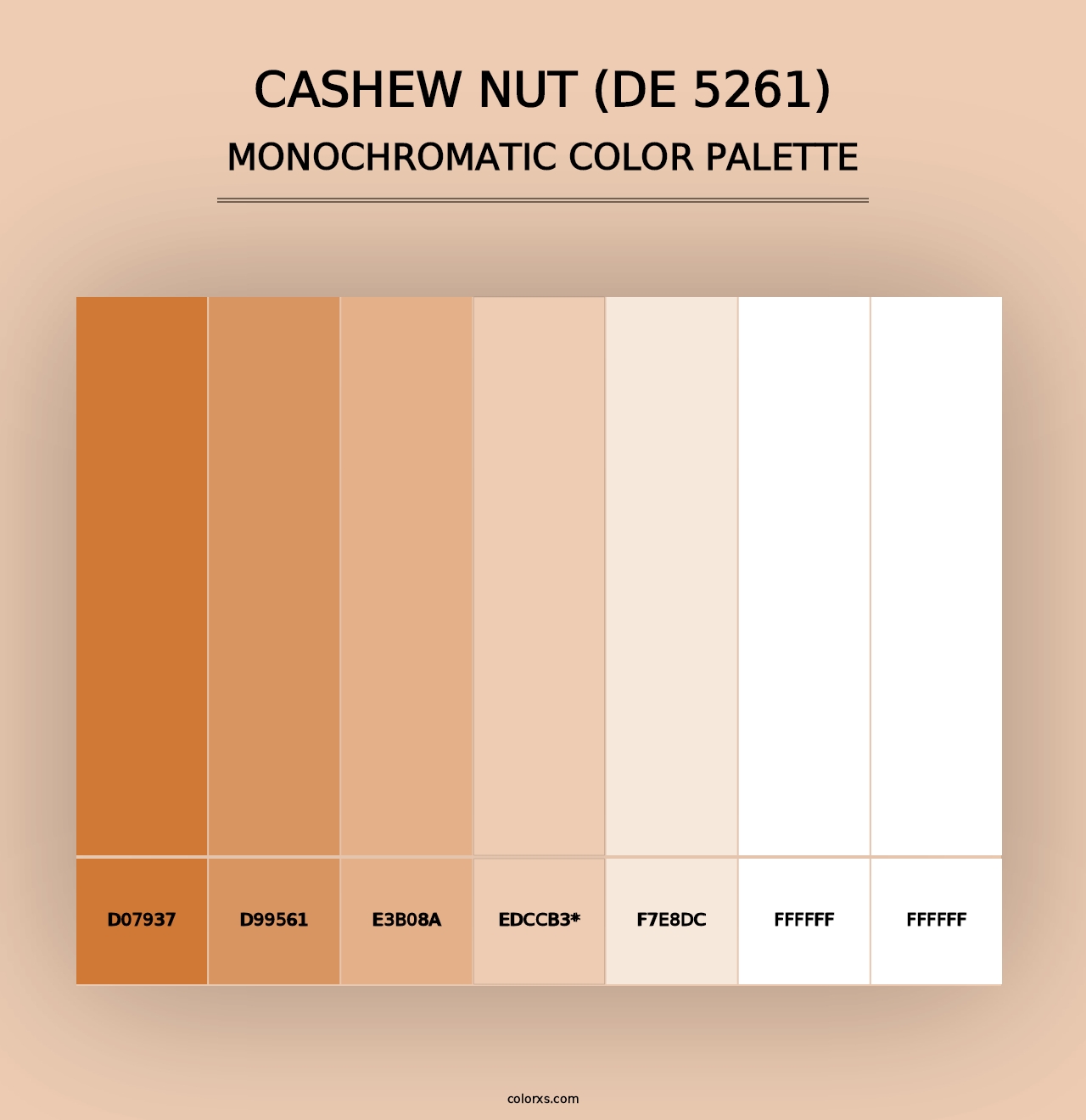 Cashew Nut (DE 5261) - Monochromatic Color Palette