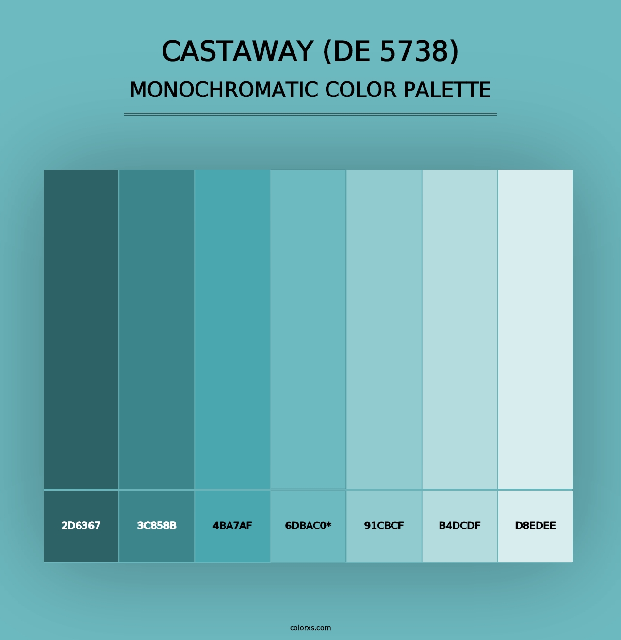 Castaway (DE 5738) - Monochromatic Color Palette