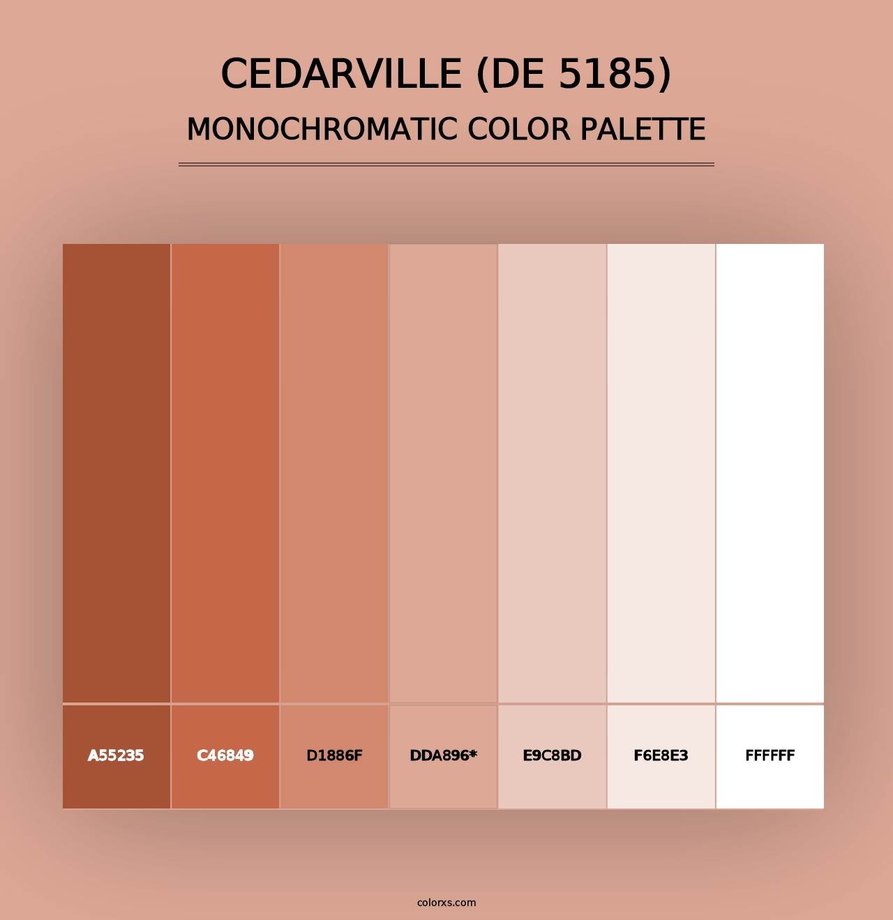 Cedarville (DE 5185) - Monochromatic Color Palette