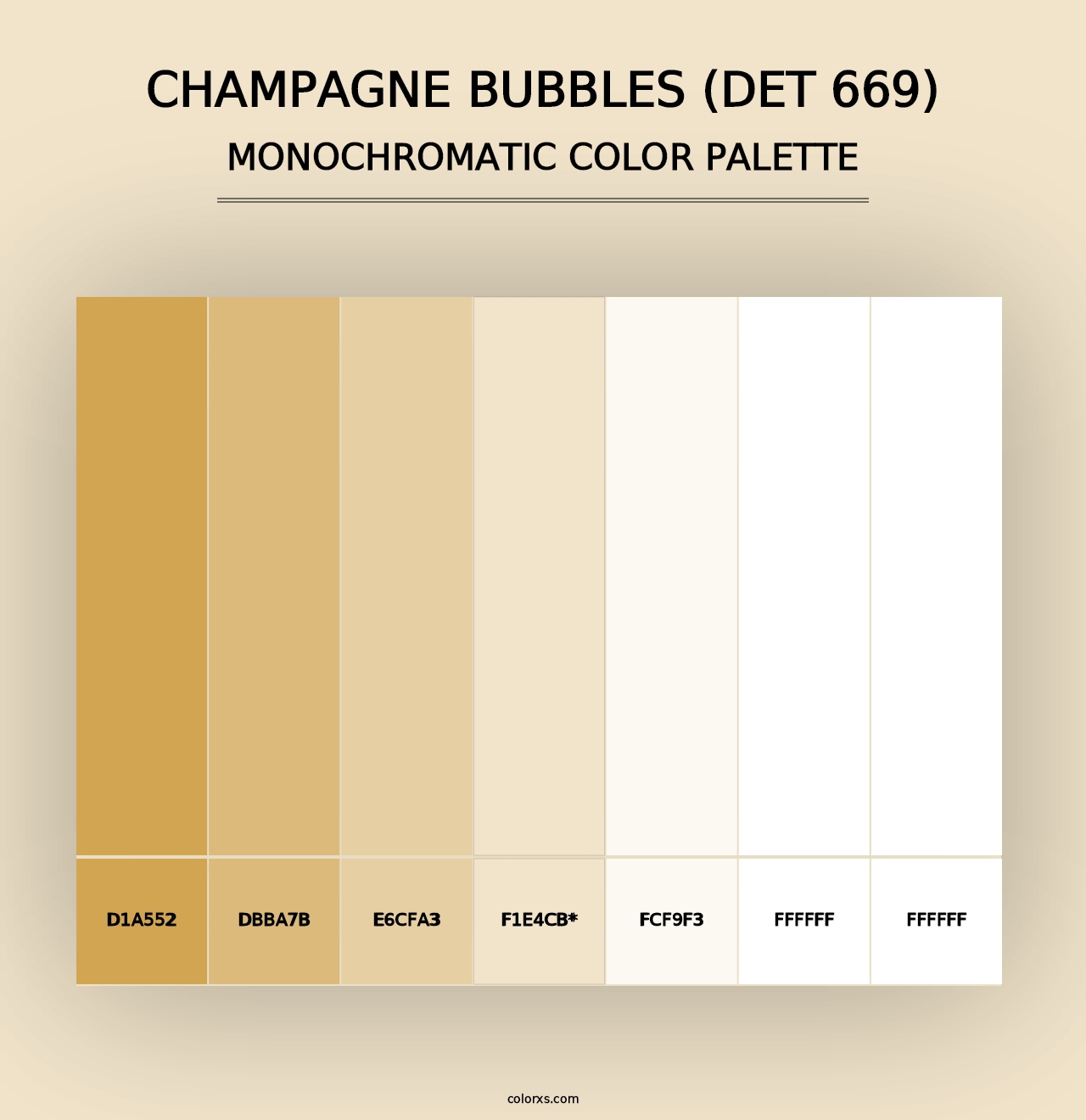 Champagne Bubbles (DET 669) - Monochromatic Color Palette