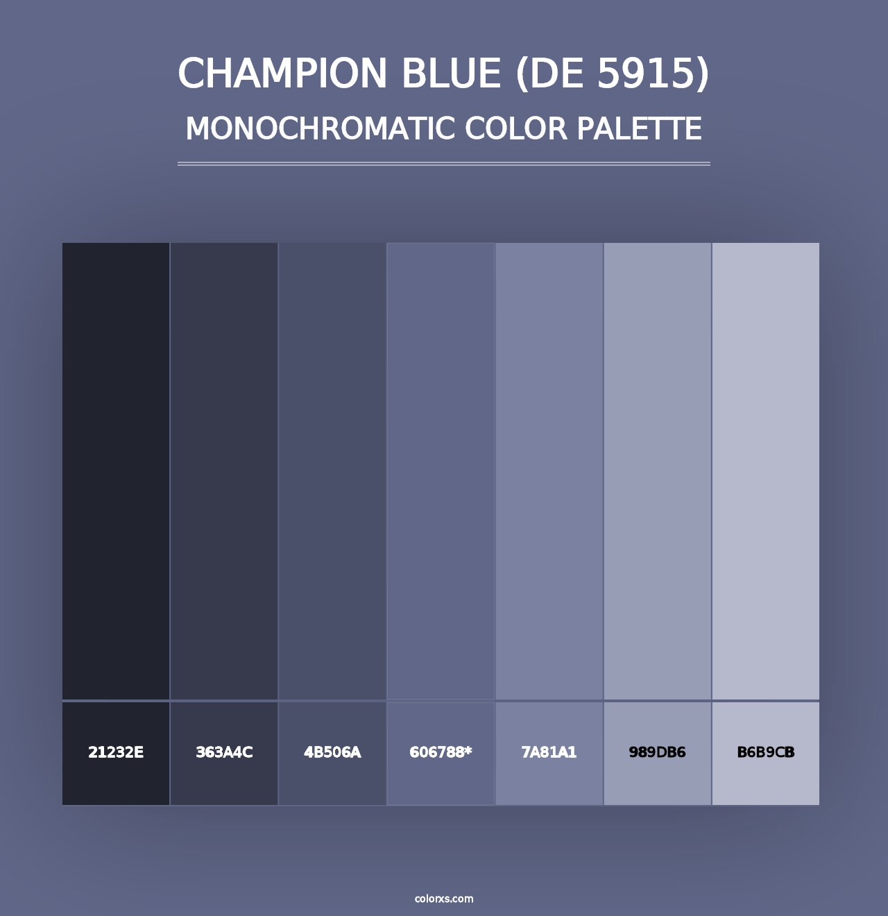 Champion Blue (DE 5915) - Monochromatic Color Palette