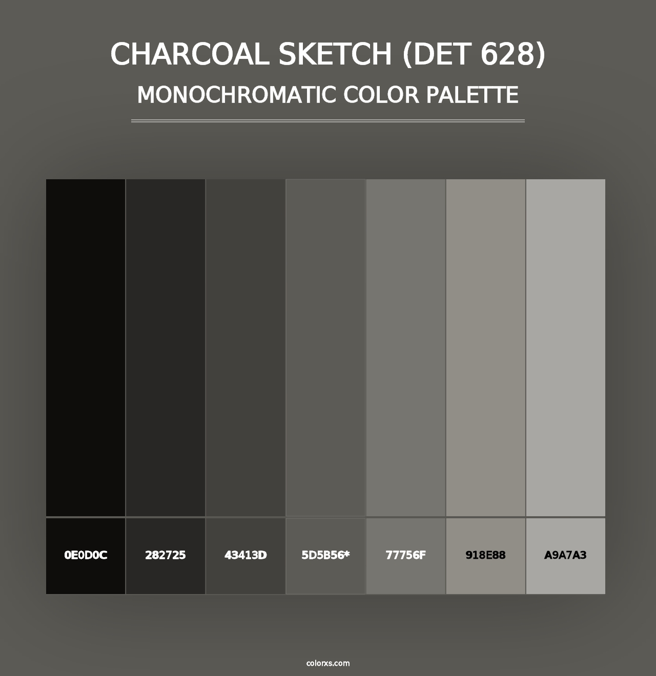 Charcoal Sketch (DET 628) - Monochromatic Color Palette