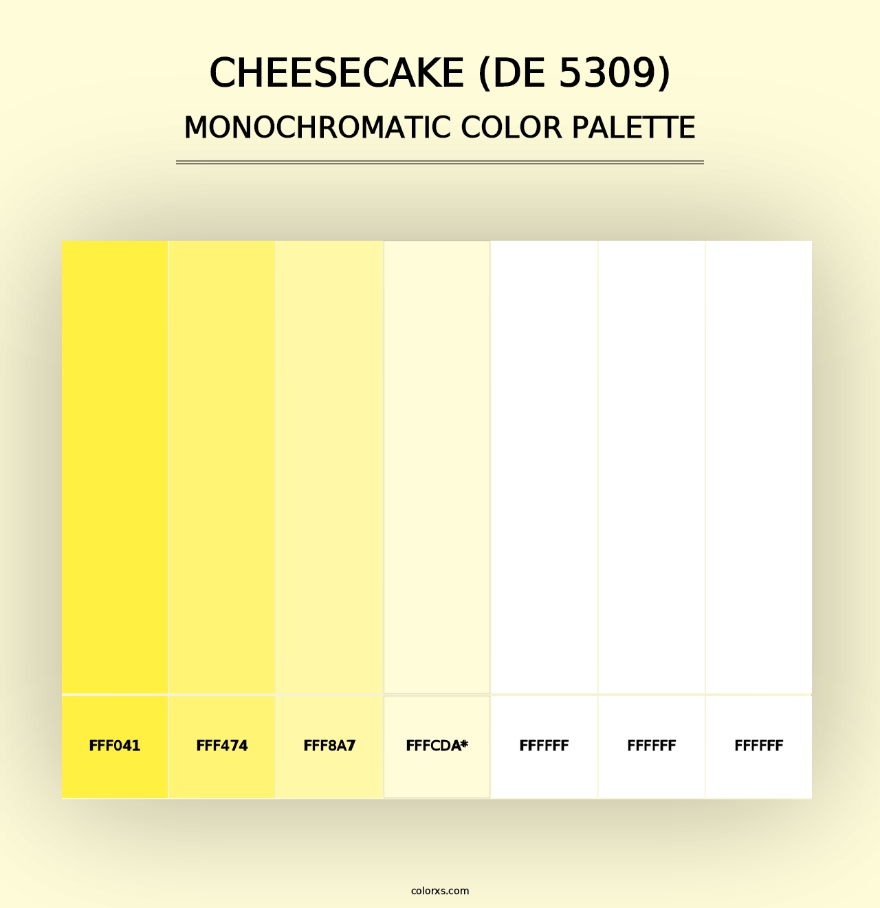 Cheesecake (DE 5309) - Monochromatic Color Palette