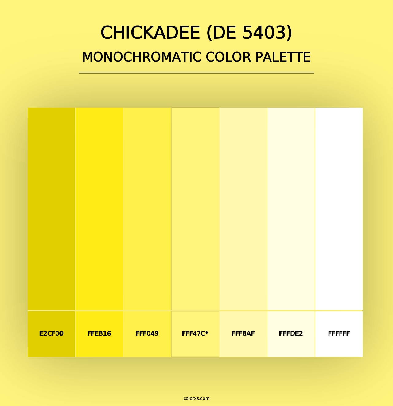 Chickadee (DE 5403) - Monochromatic Color Palette