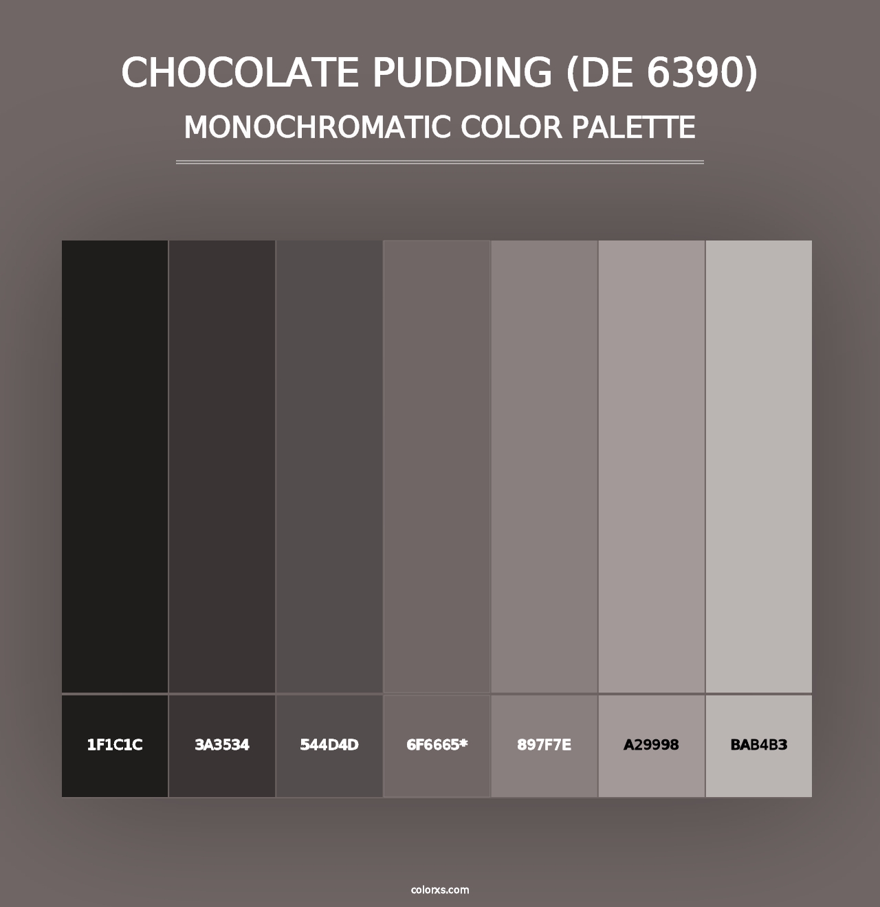 Chocolate Pudding (DE 6390) - Monochromatic Color Palette