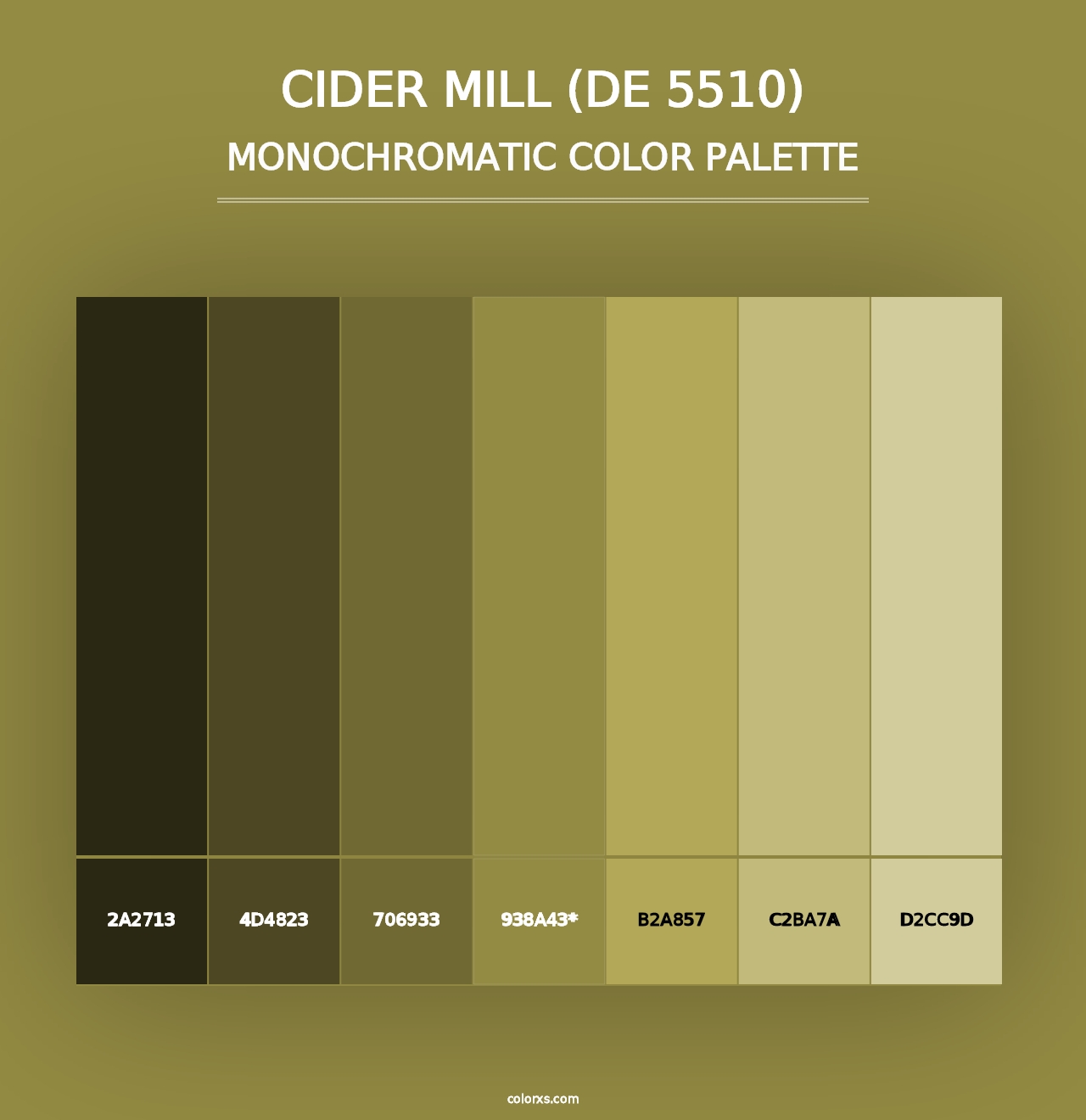 Cider Mill (DE 5510) - Monochromatic Color Palette