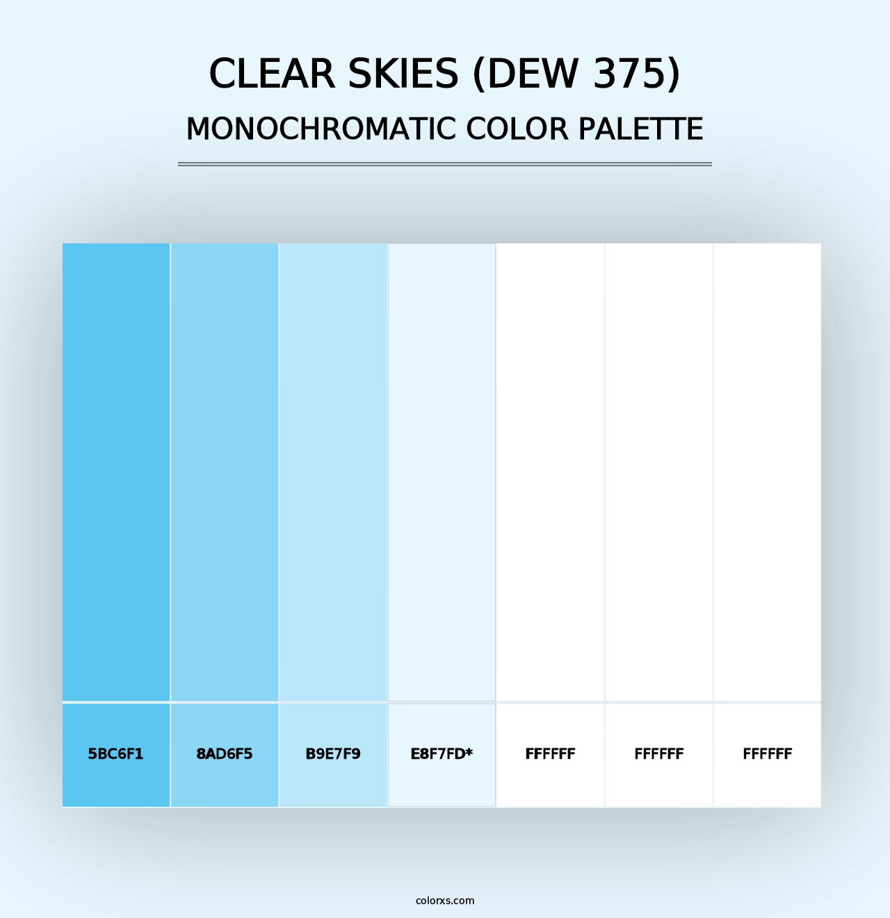 Clear Skies (DEW 375) - Monochromatic Color Palette