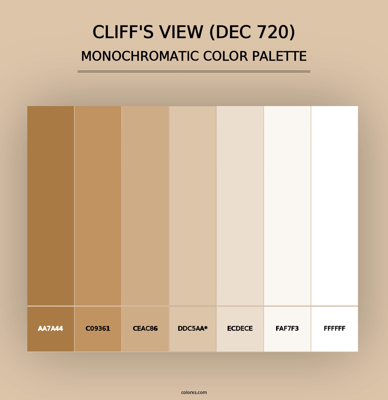 Cliff's View (DEC 720) - Monochromatic Color Palette