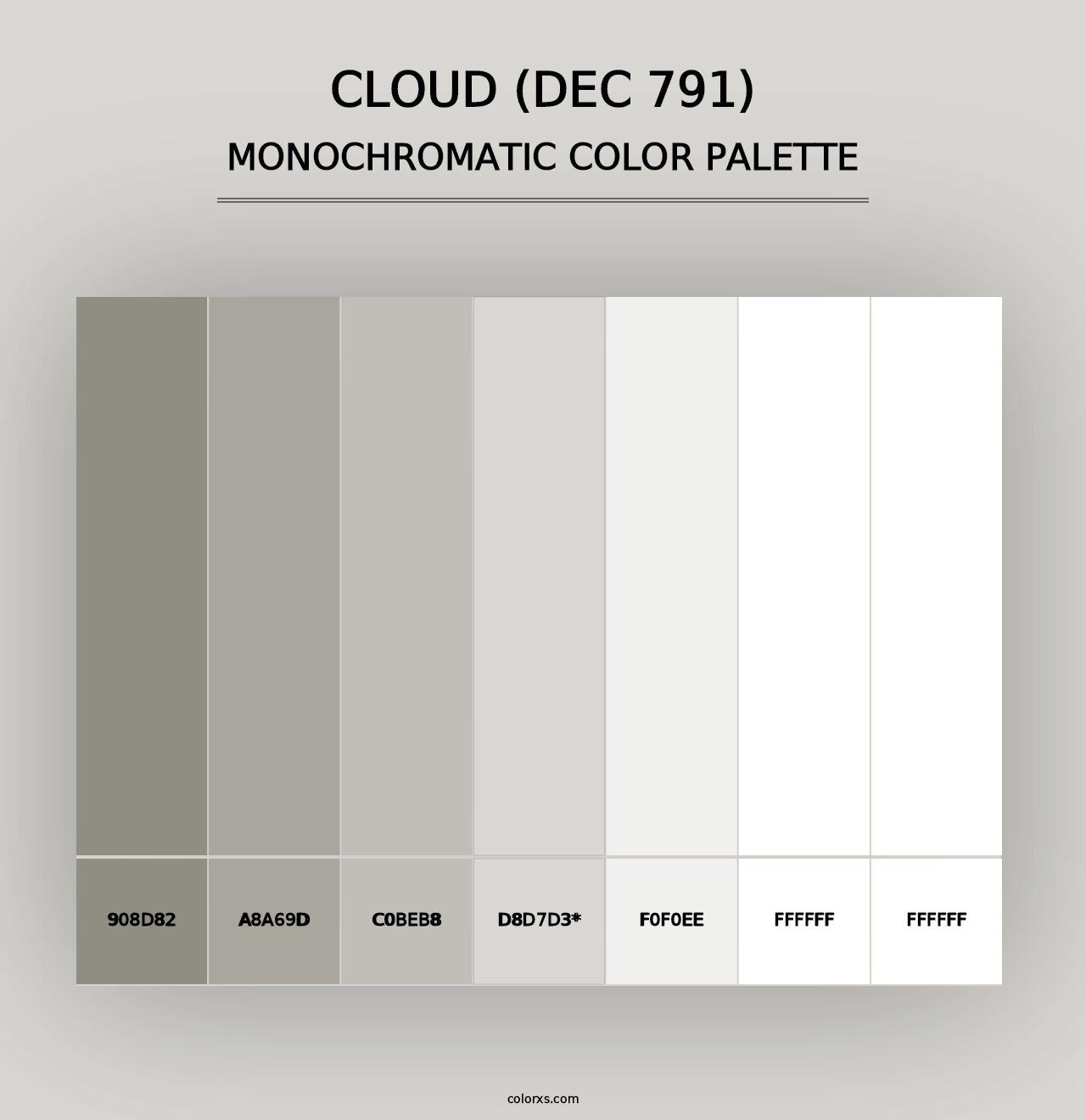 Cloud (DEC 791) - Monochromatic Color Palette