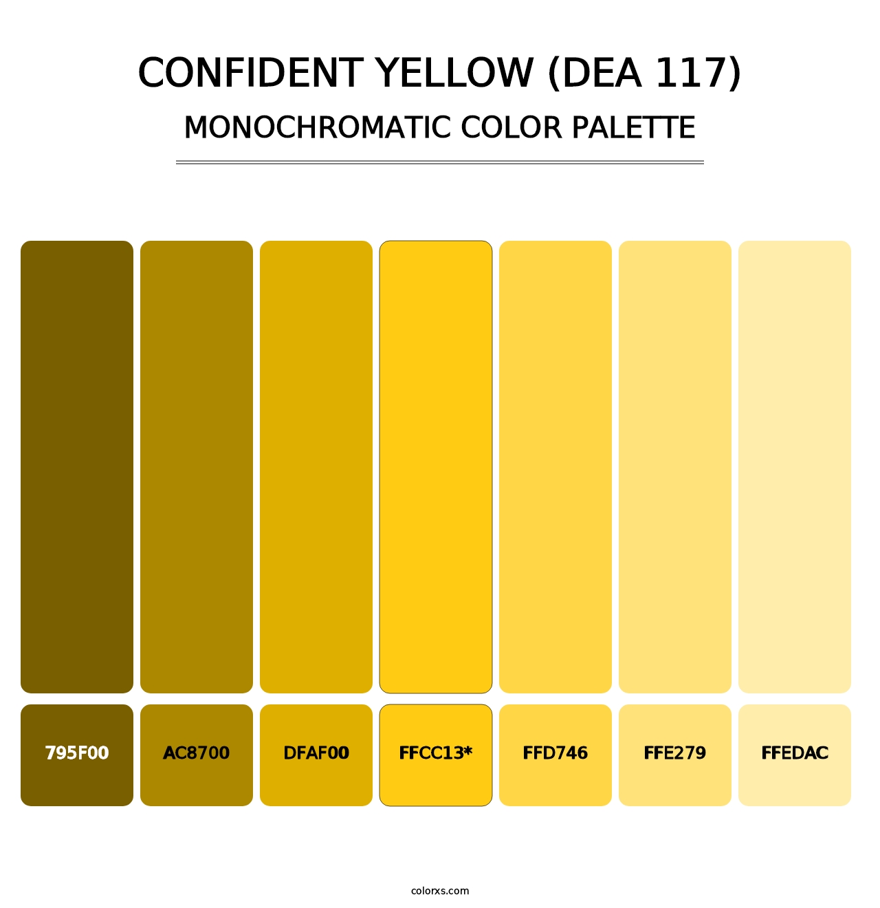 Confident Yellow (DEA 117) - Monochromatic Color Palette