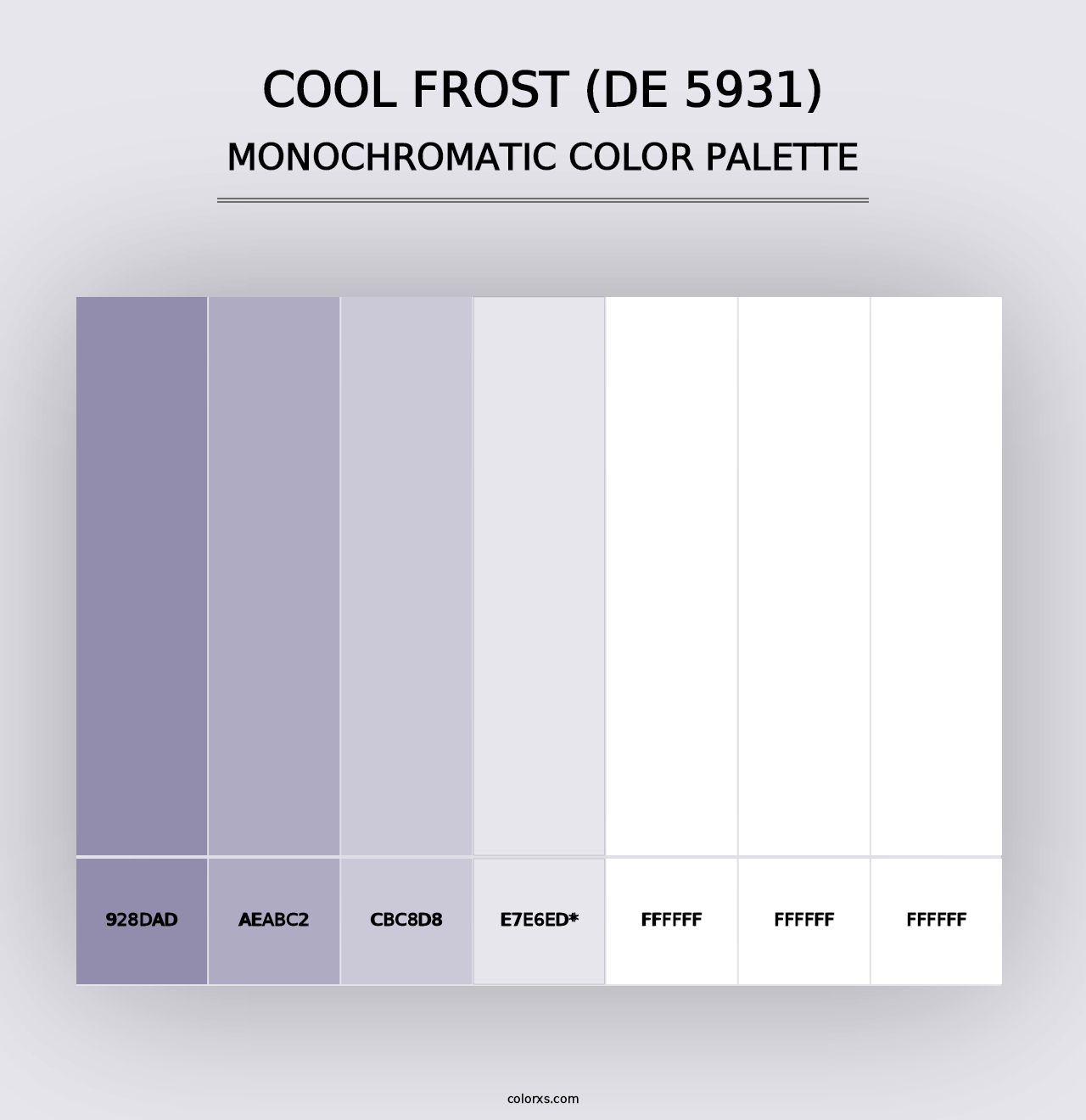 Cool Frost (DE 5931) - Monochromatic Color Palette