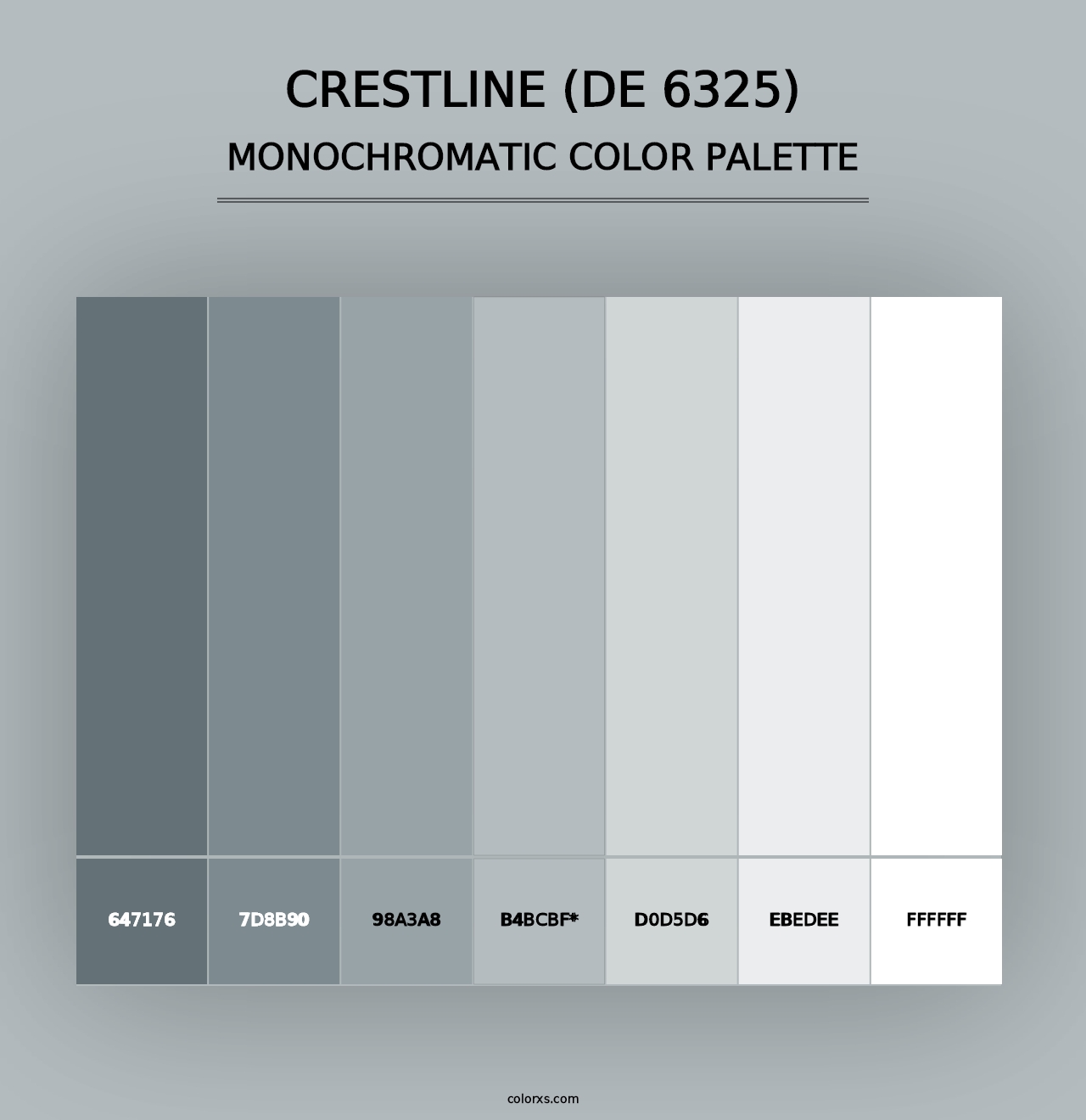 Crestline (DE 6325) - Monochromatic Color Palette