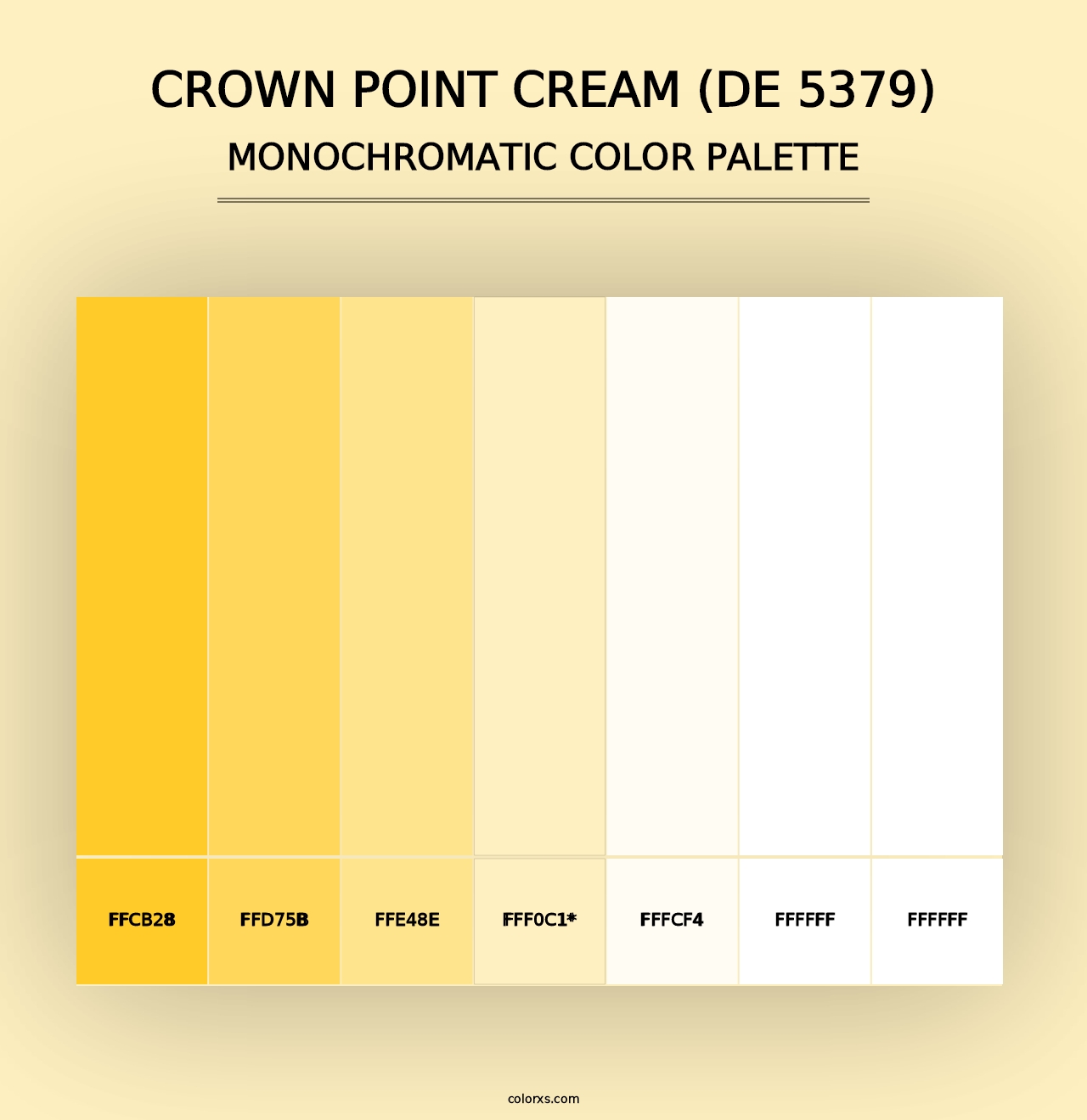 Crown Point Cream (DE 5379) - Monochromatic Color Palette