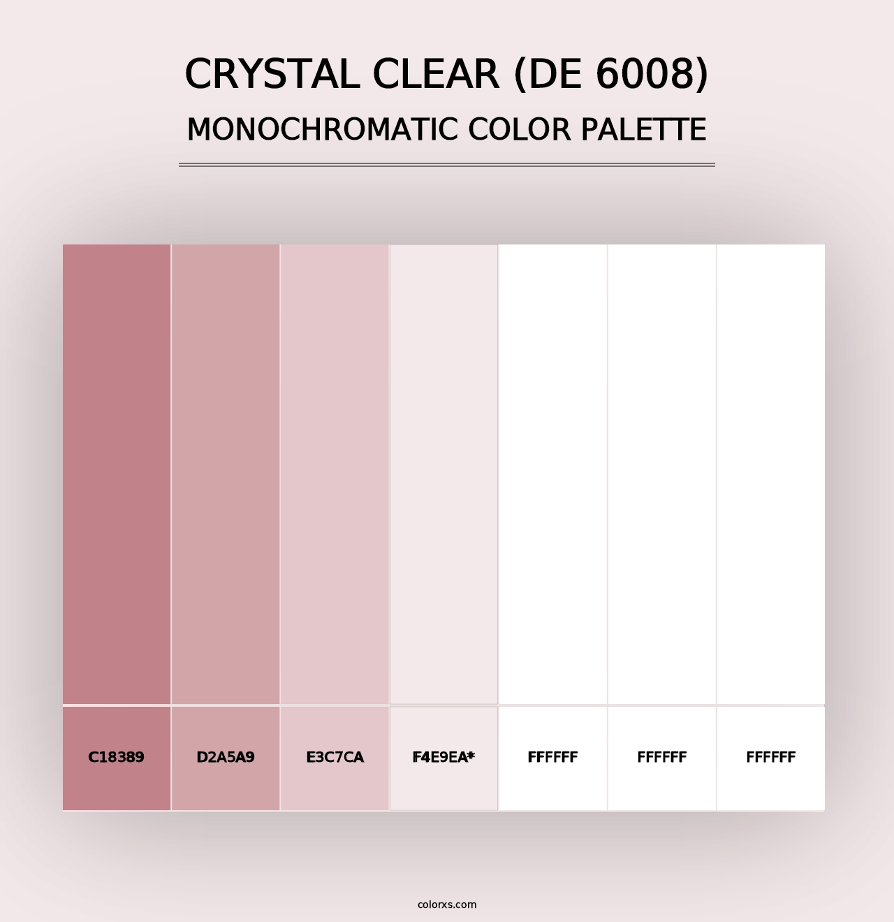 Crystal Clear (DE 6008) - Monochromatic Color Palette