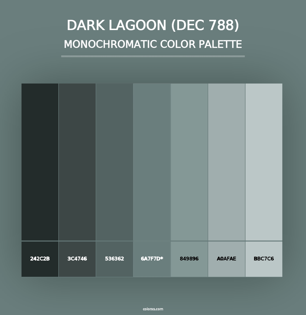 Dark Lagoon (DEC 788) - Monochromatic Color Palette