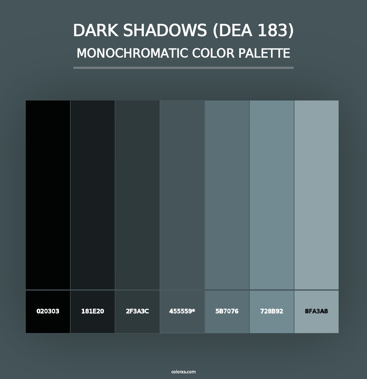 Dark Shadows (DEA 183) - Monochromatic Color Palette