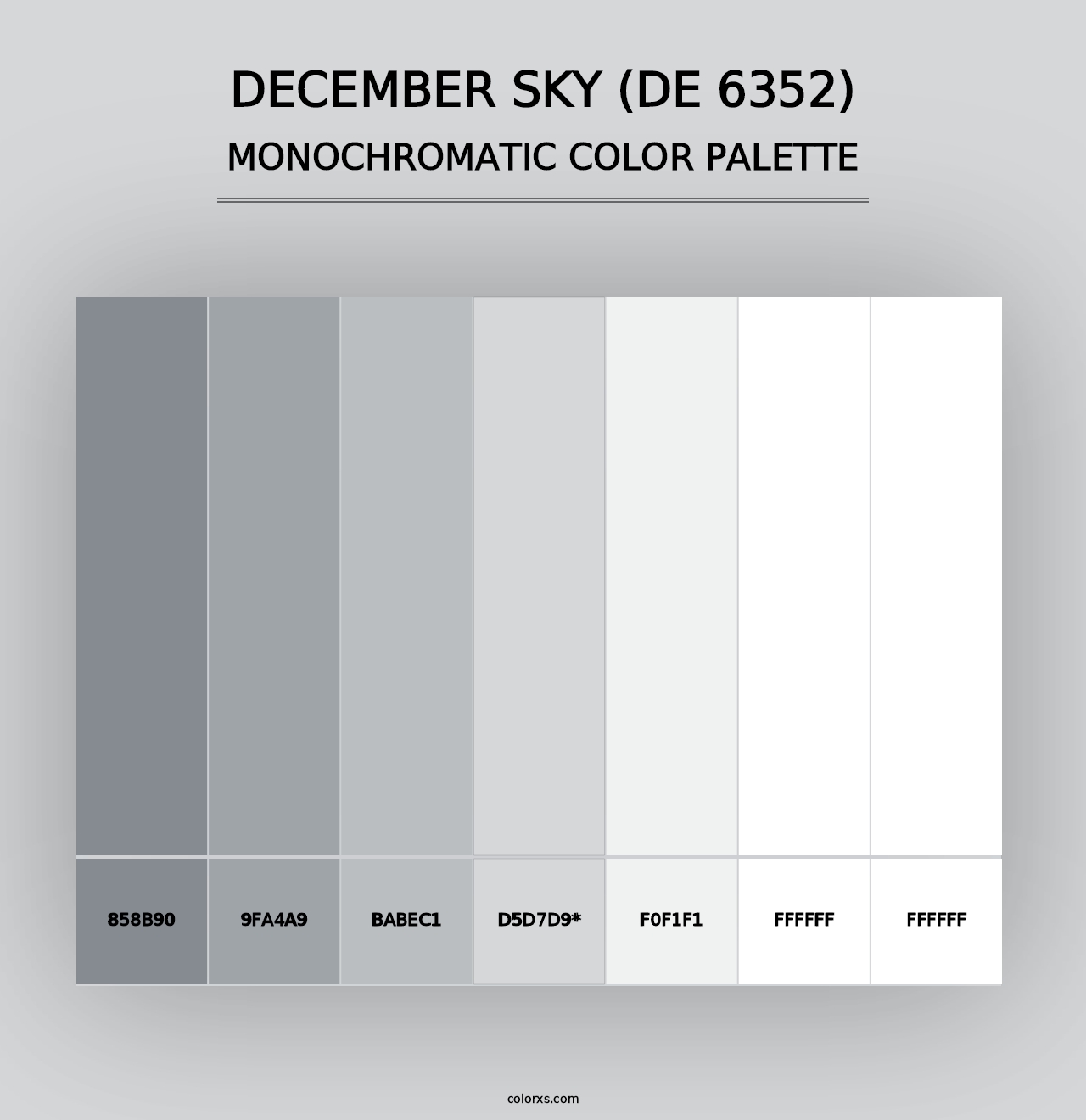 December Sky (DE 6352) - Monochromatic Color Palette