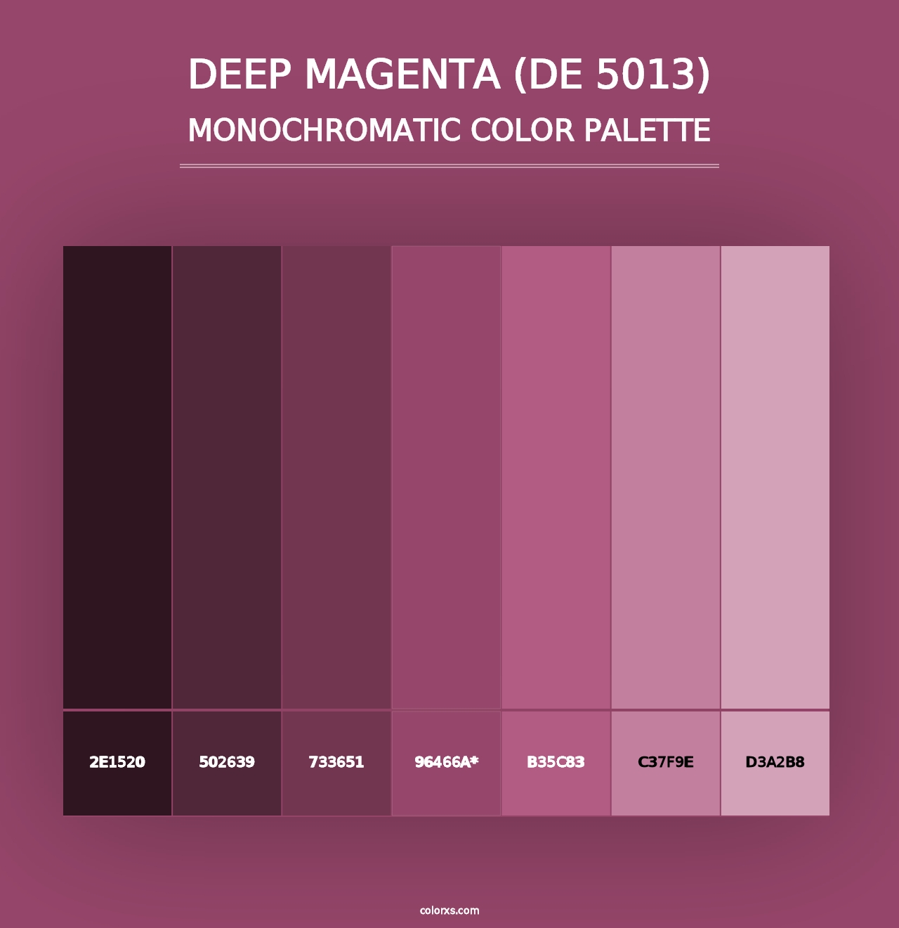 Deep Magenta (DE 5013) - Monochromatic Color Palette