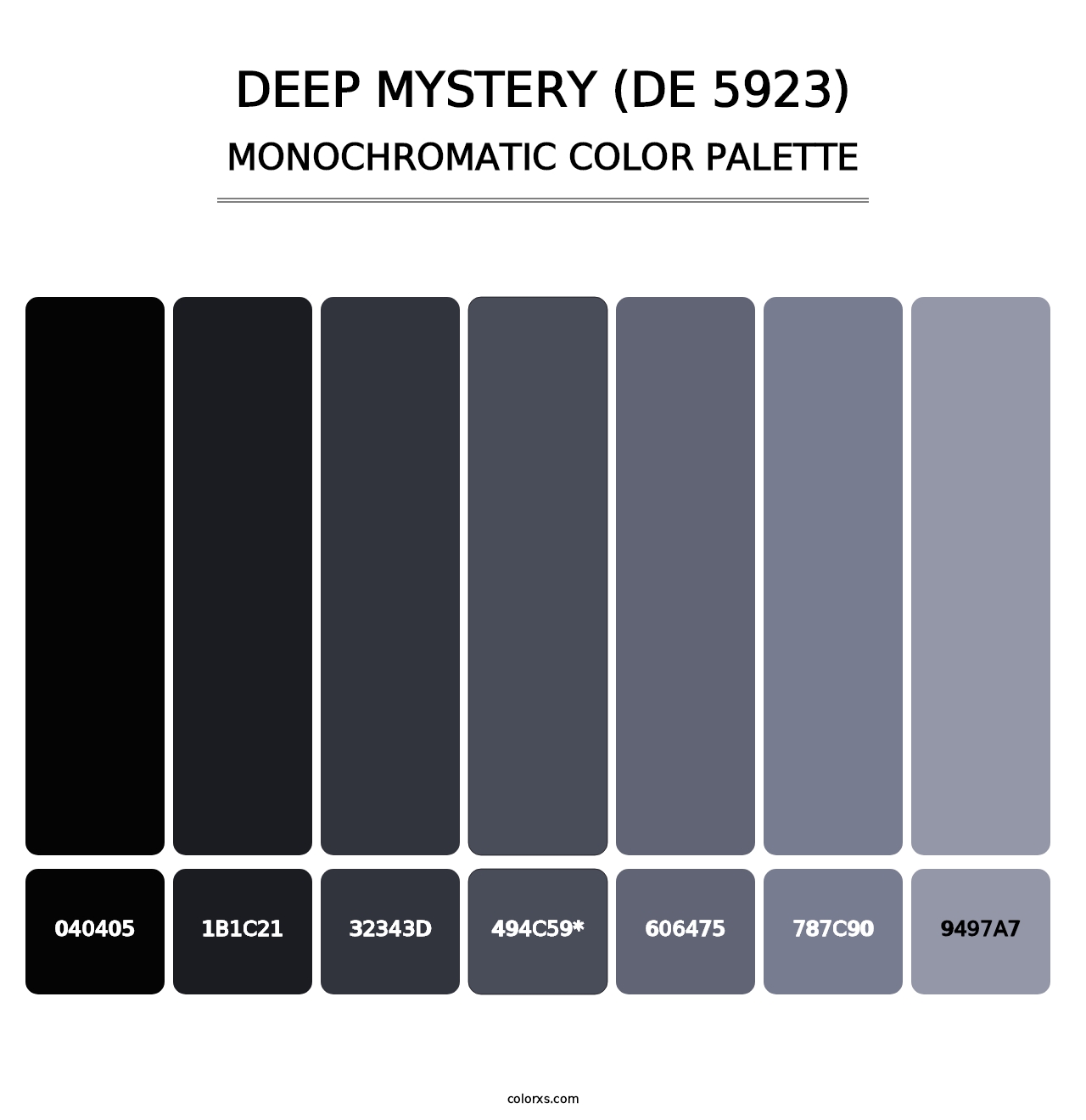 Deep Mystery (DE 5923) - Monochromatic Color Palette