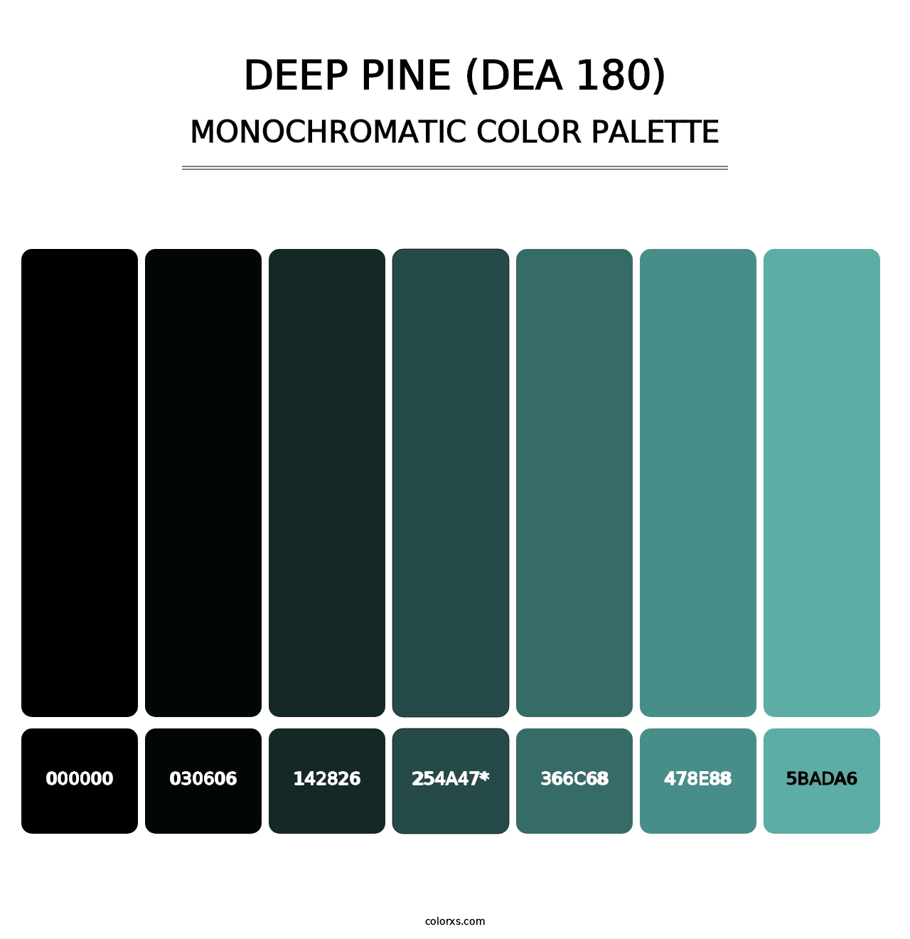 Deep Pine (DEA 180) - Monochromatic Color Palette