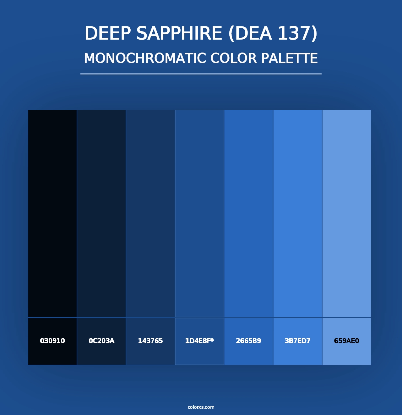 Deep Sapphire (DEA 137) - Monochromatic Color Palette