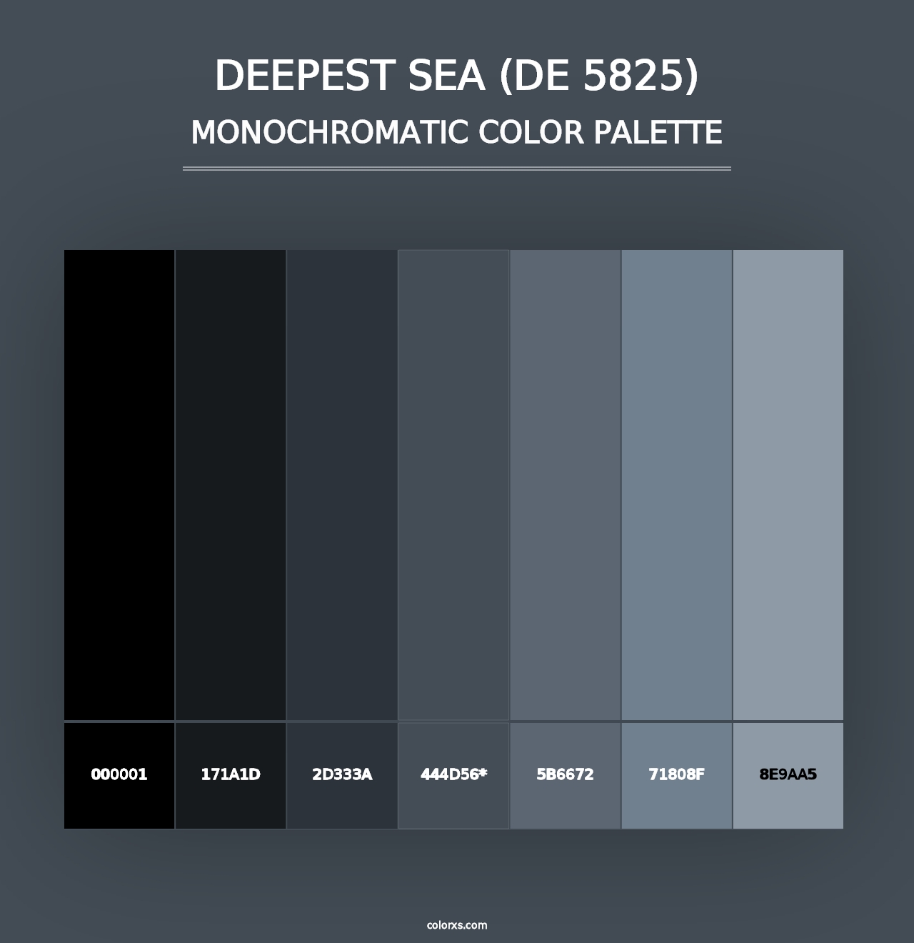 Deepest Sea (DE 5825) - Monochromatic Color Palette