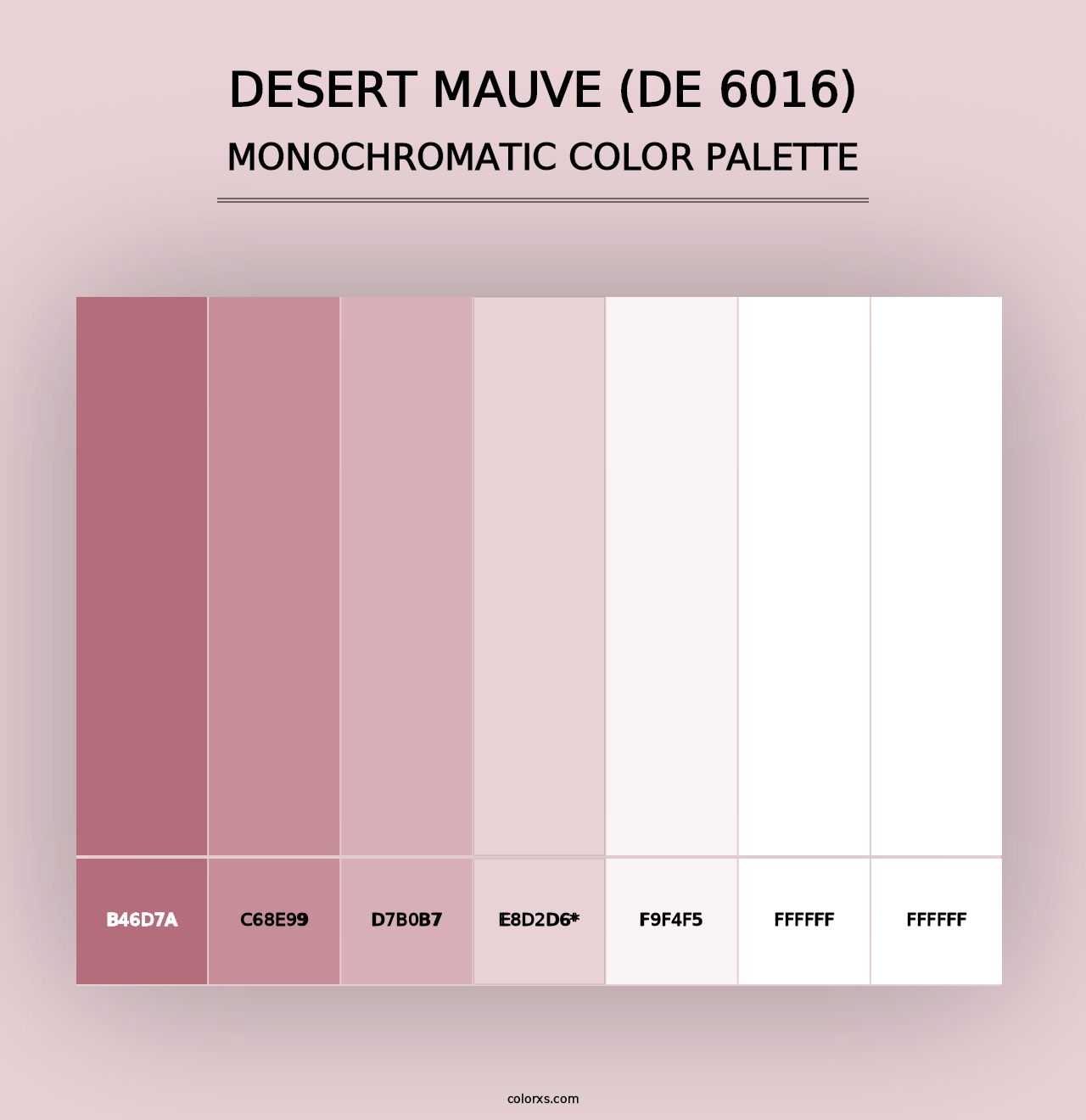 Desert Mauve (DE 6016) - Monochromatic Color Palette