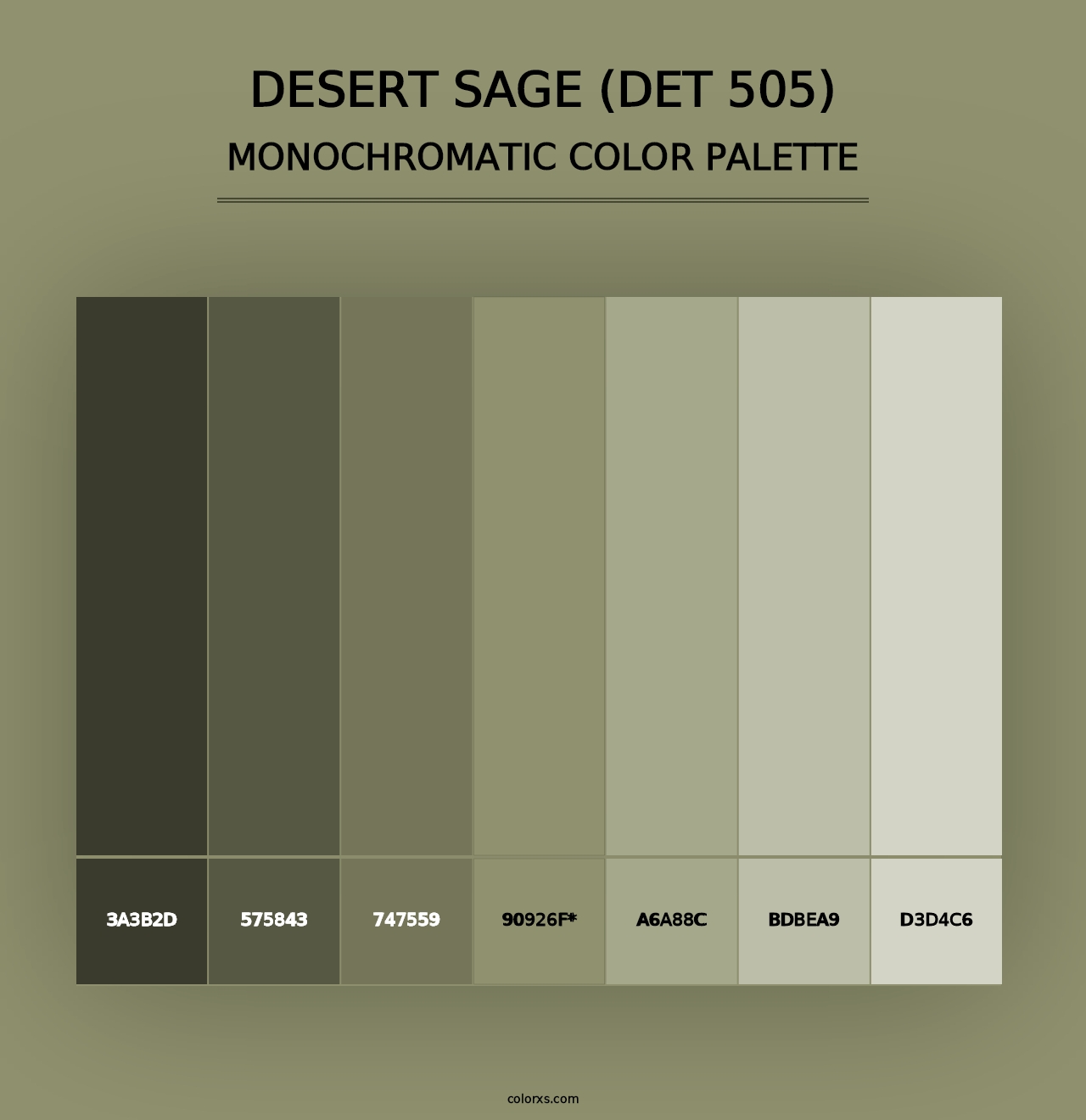 Desert Sage (DET 505) - Monochromatic Color Palette