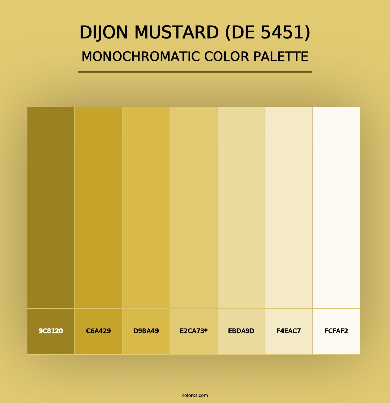 Dijon Mustard (DE 5451) - Monochromatic Color Palette